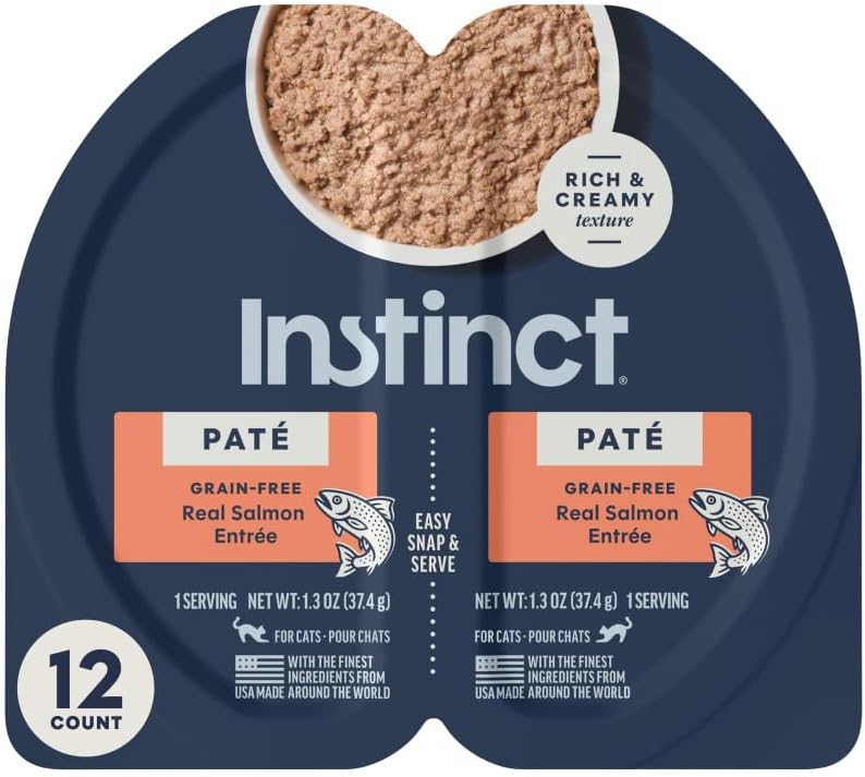 Ração úmida para gatos Instinct Pate Split Cup sabor salmão, 12 copos de 75 g