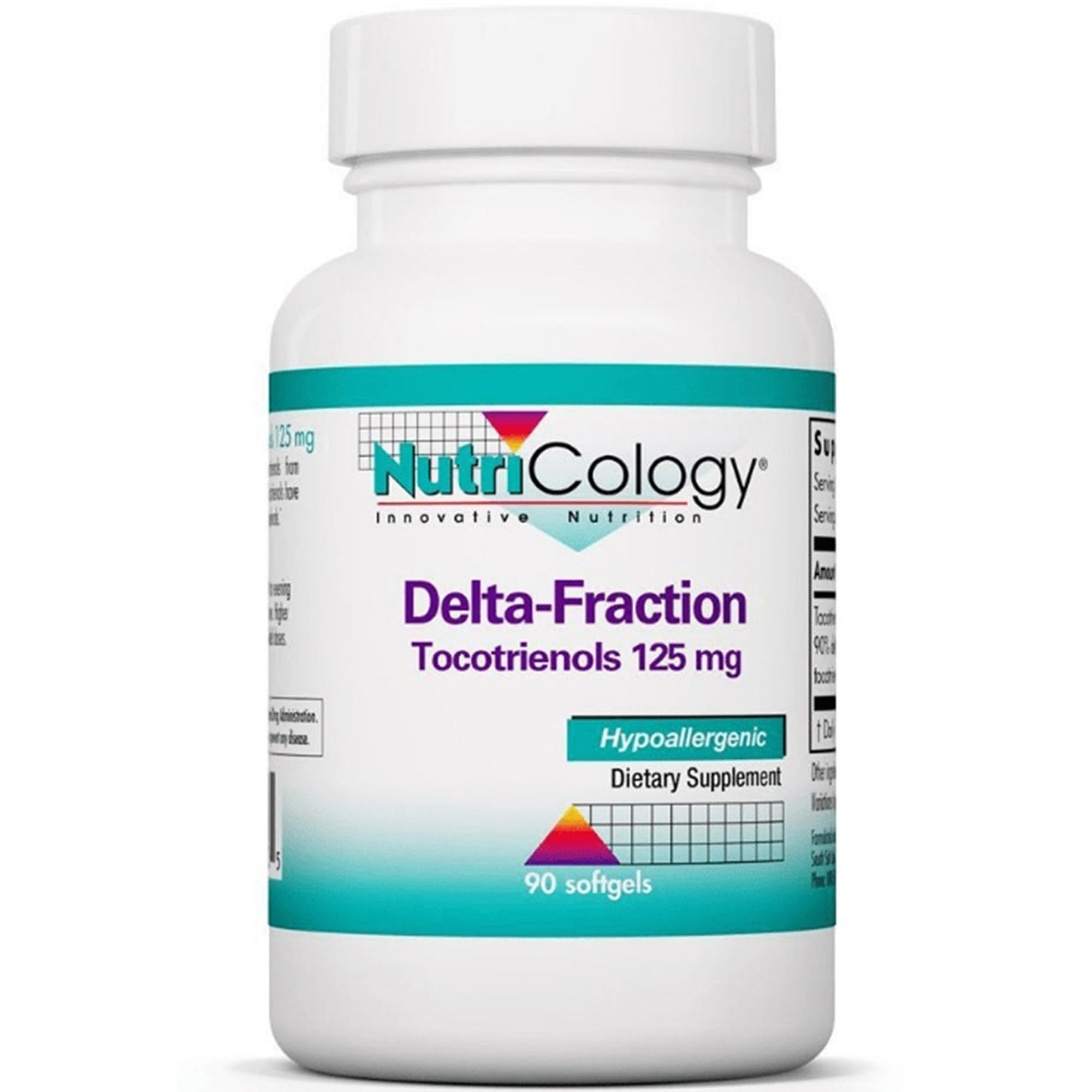 Nutricology, Delta Fraction Tocotrienols (Tocotrienols), 125mg, 90 Capsules molles, Sans Gluten, Sans Soja, Sans OGM