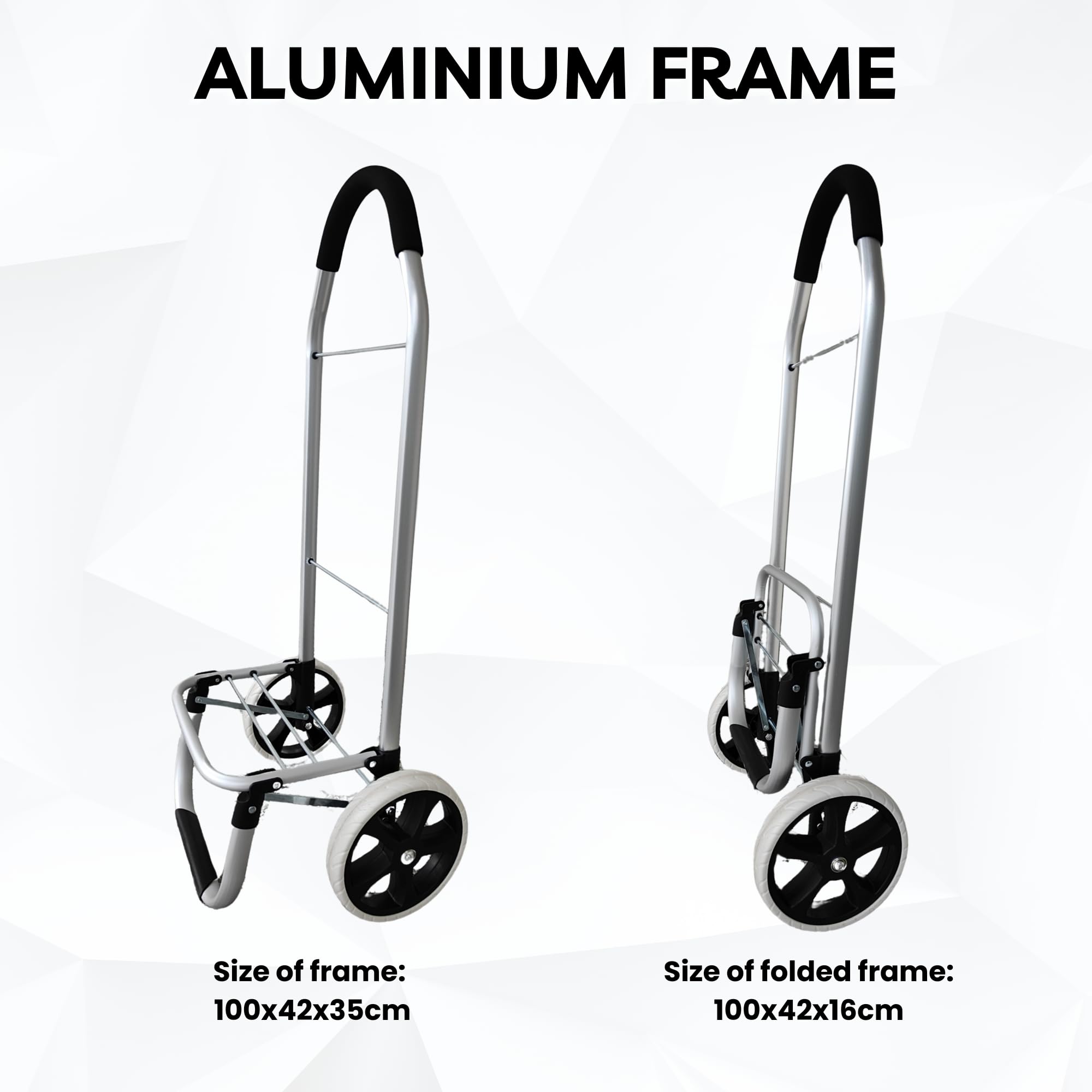 Aluminiowy wózek na zakupy 43,5 l składany, Shopping Trolley, wodoodporny składany wózek na zakupy, torba na zakupy z 2 kółkami, koszyk na zakupy z kółkami, duży - niebieski