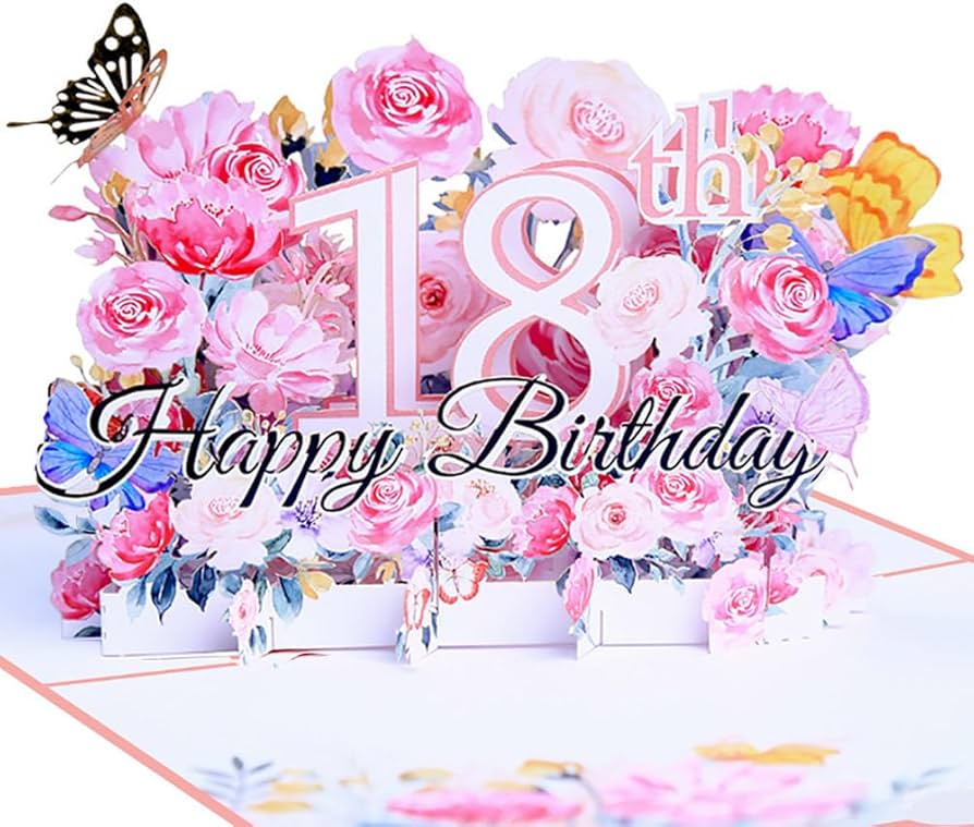 Amazon.co.jp: 18歳 バースデーカード 3D ポップアップバースデー