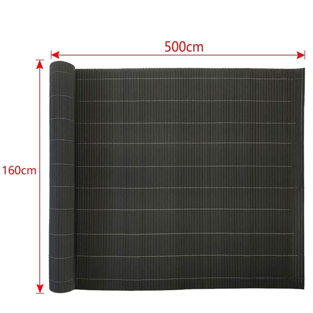 NAIZY Pantalla Privacidad PVC 160x500cm Valla Jardín Antracita Protección UV Opaca Balcón, Terraza