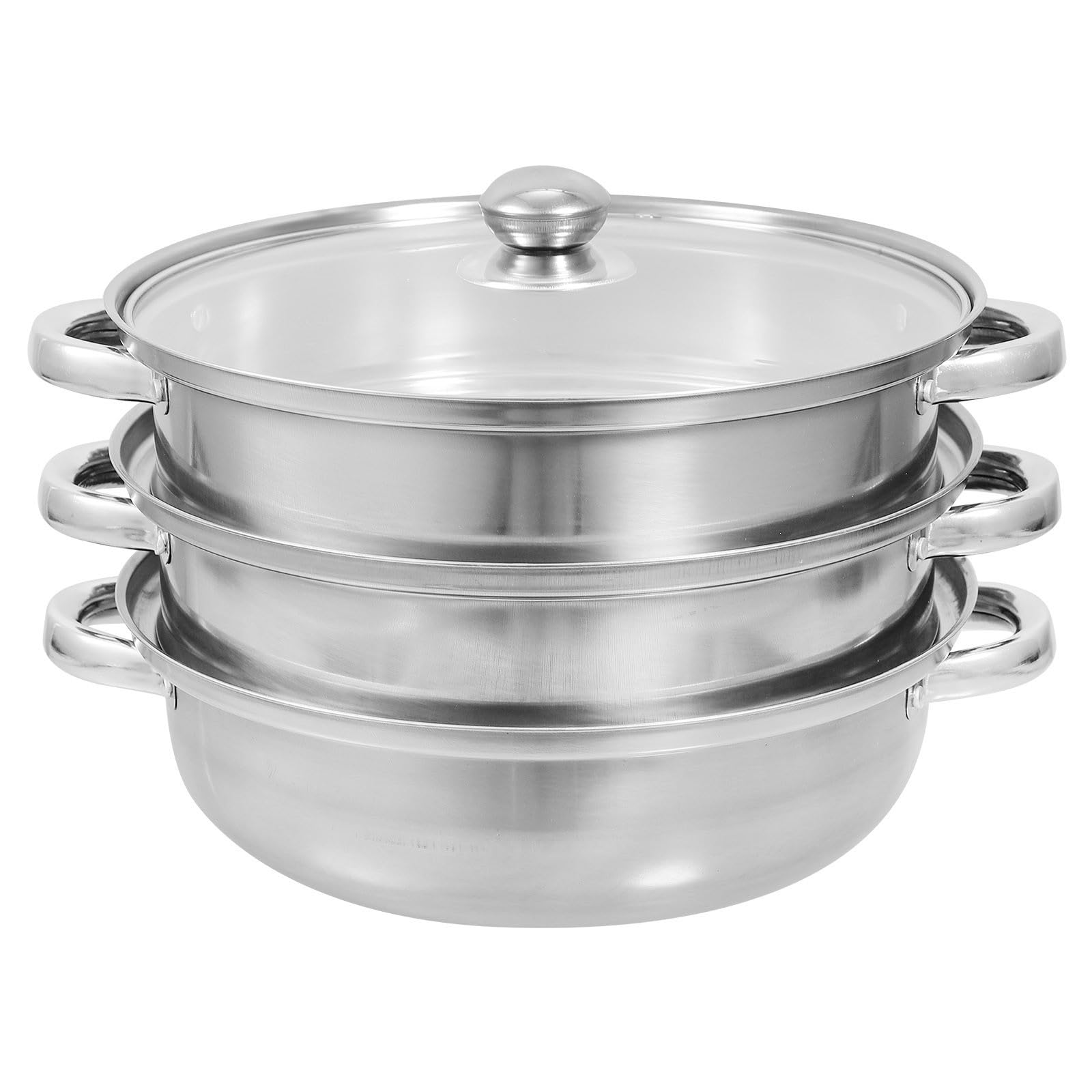 Pentola Vaporiera a 3 Livelli Manici in Acciaio Inox