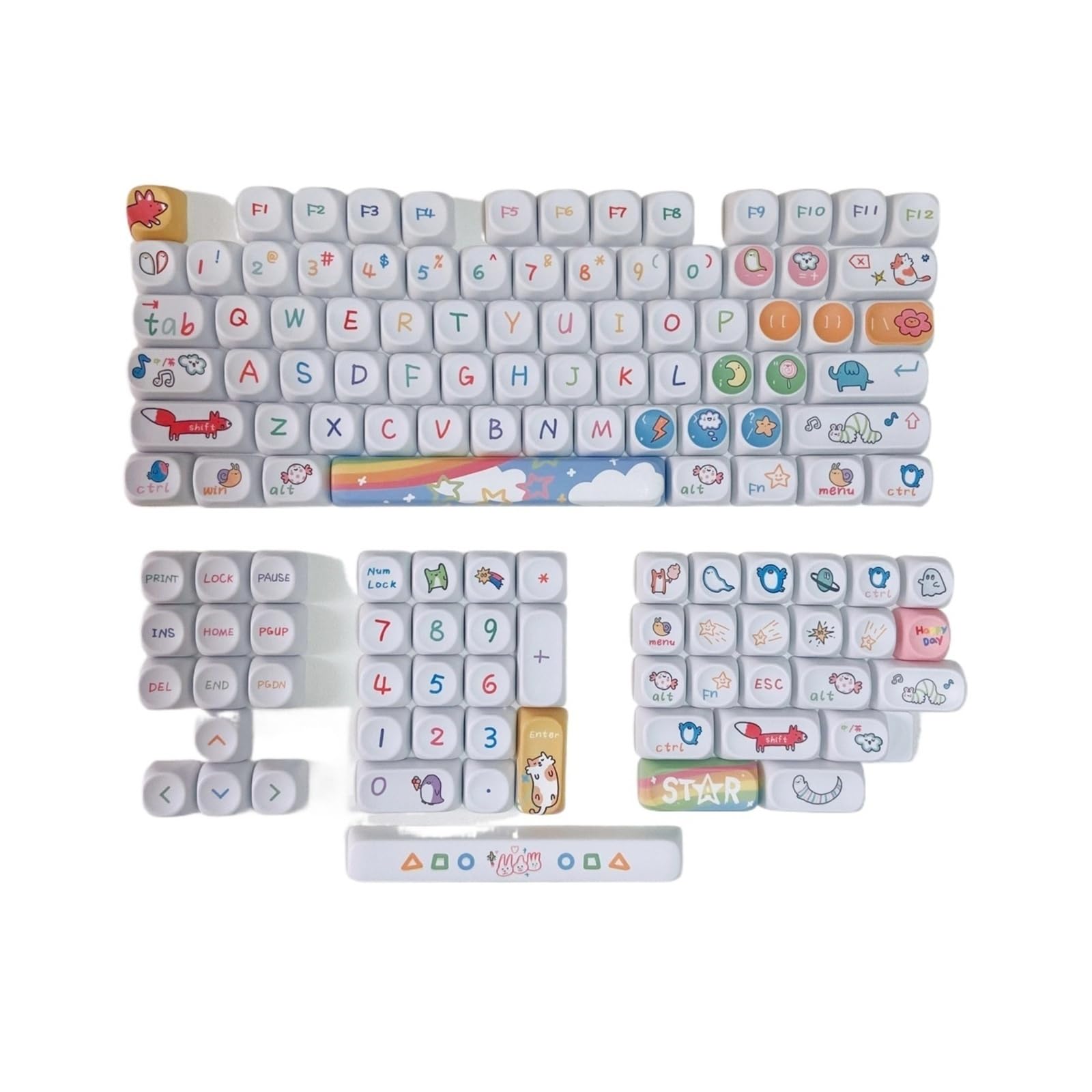 Ensemble Mignon De Capuchons De Touches De Profil MOA, sur Le Thème du Chat Et De l'ours, Multicolore Rose Vert Bleu Violet(Pet Party-Bagged)