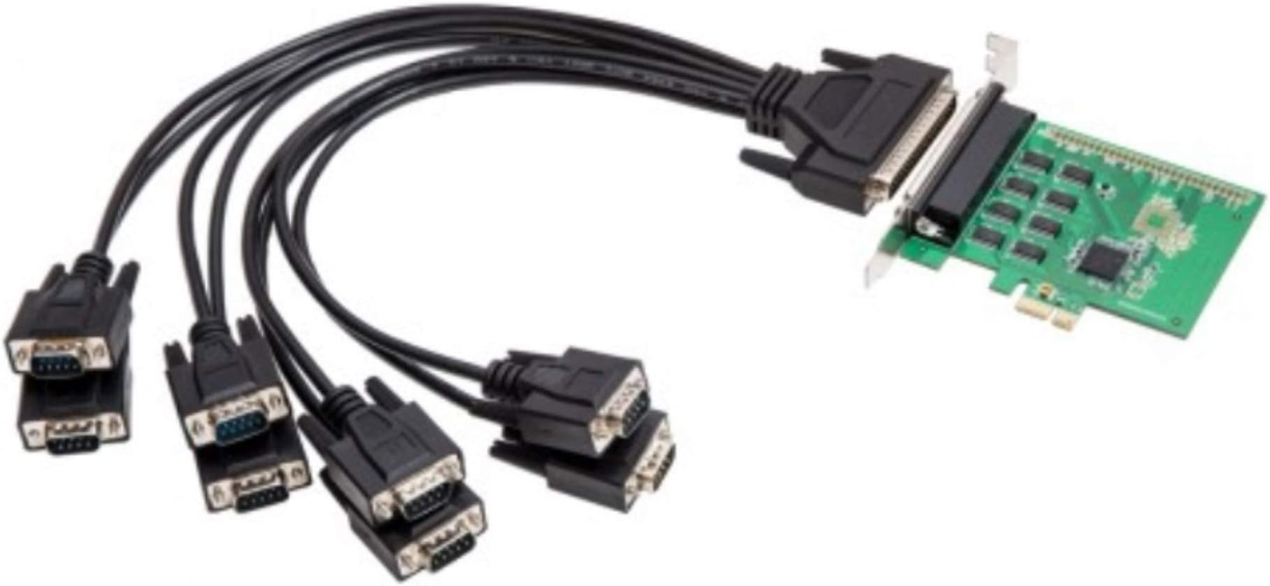 8 Port RS-232 DB9 Serial PCI-e 2.0 x1 Card XR17V358 Chipset 16C550 UART SI-PEX15041