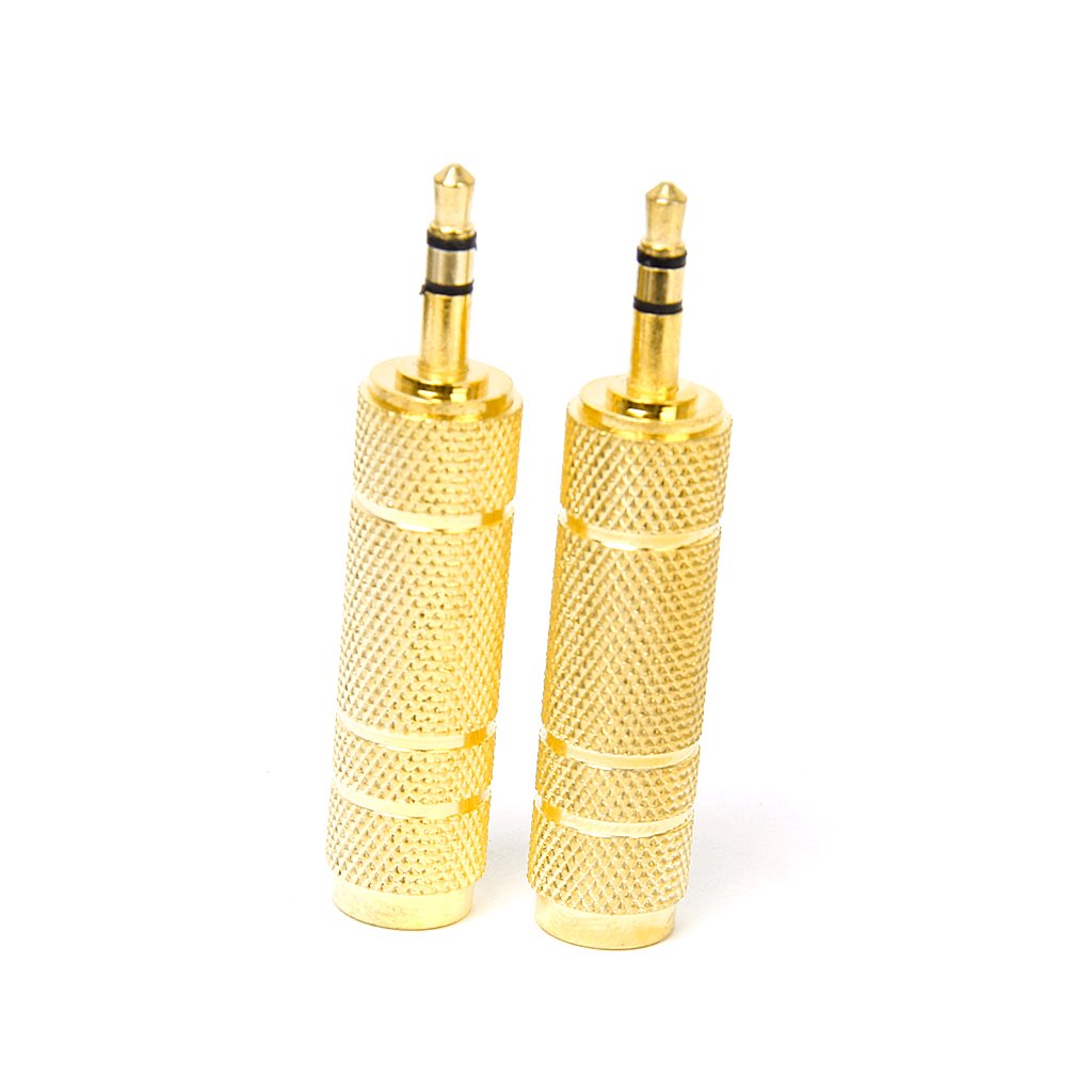 2pcs 3.5mm Stereo Plug Male To 6.35mm Stereo Female Adapter