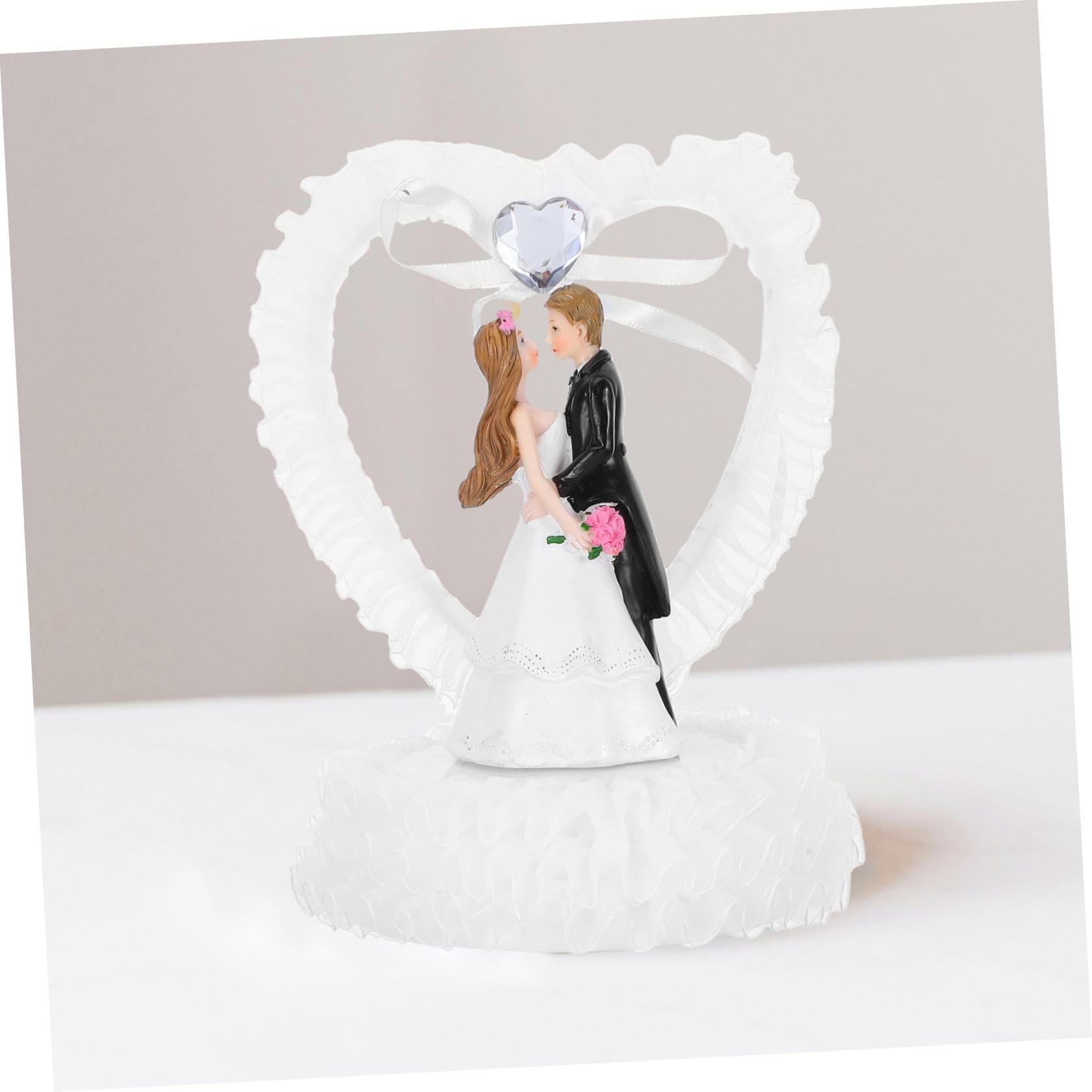 KOMBIUDA Brautpaar Figur aus Kunstharz Zarte Hochzeitsdekoration für Hochzeitstorte und Tisch Romantisch und Kompakt