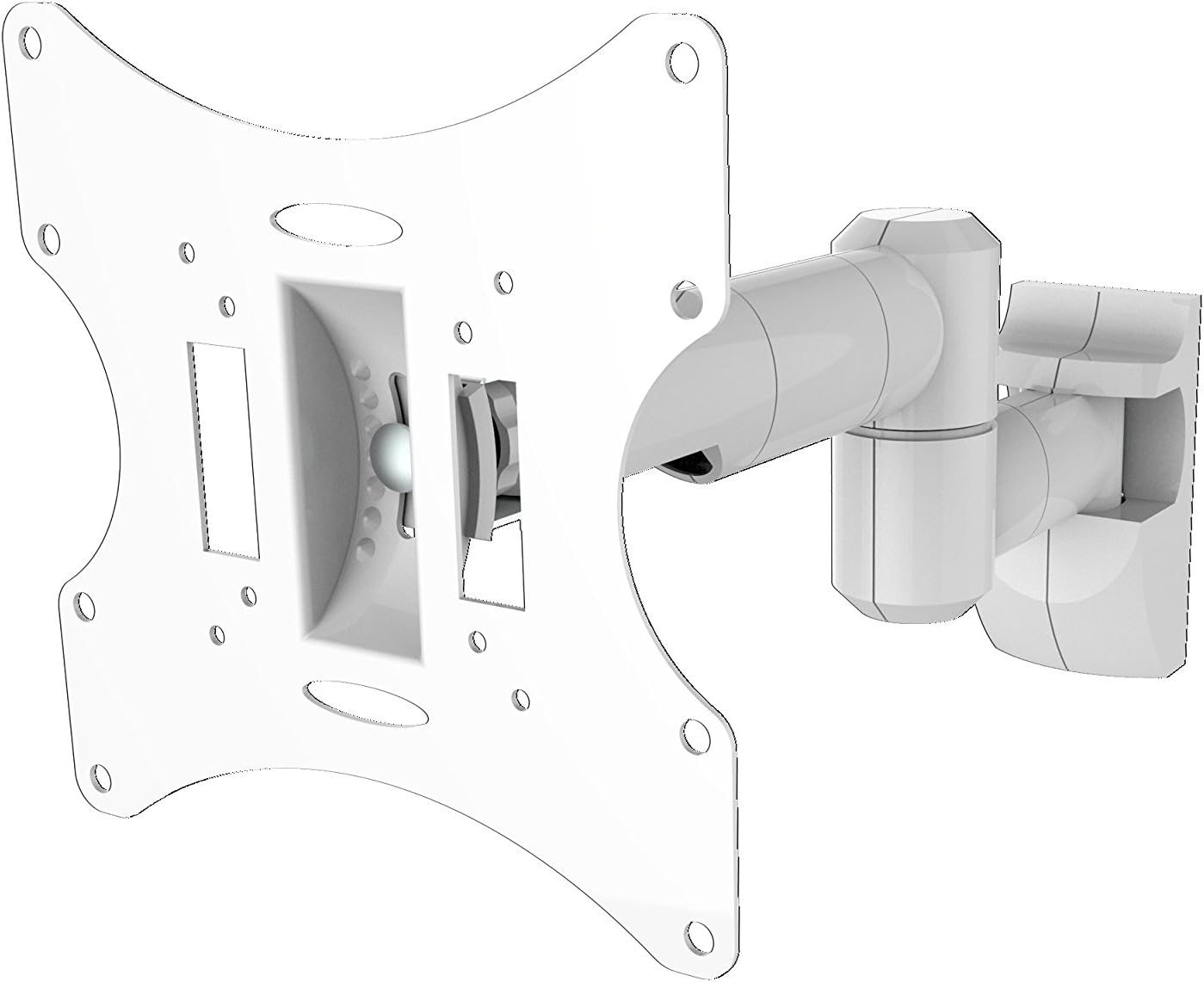 PureMounts LM-TS32EW TV wall mount with 25-107 cm (10-42”), tiltable +/- 20°, adjustable 180°, distance from the wall 100-466mm, maximum load 30kg, white