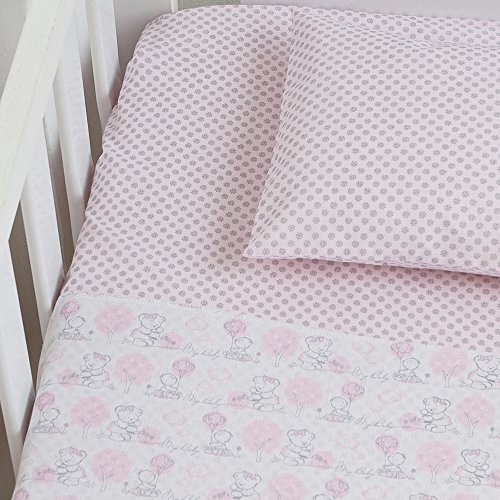Jogo De Berço Compose 02 Peças, Papi Textil, Rosa