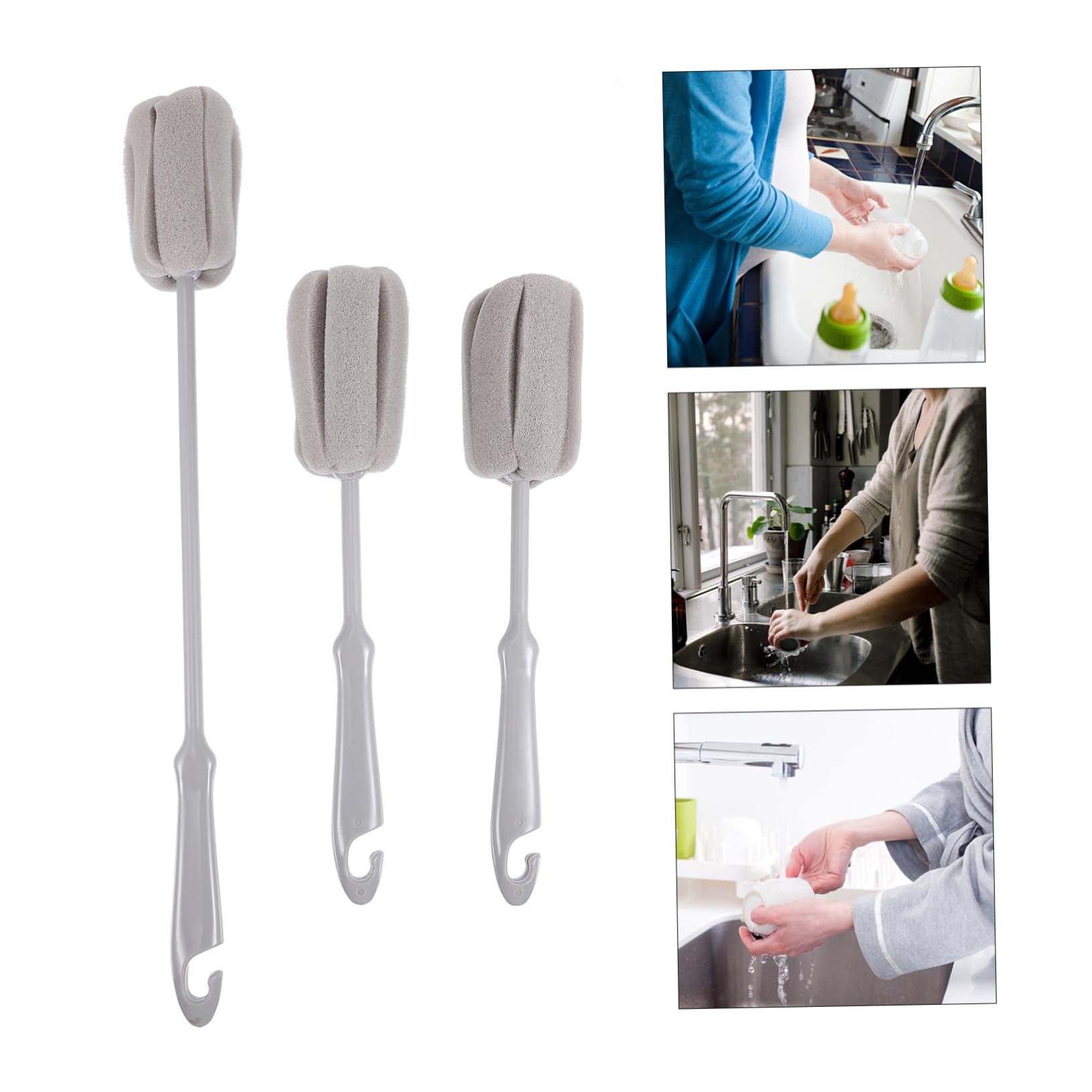 VALICLUD 3 Series Limpieza De Esponja para Biberones Vidrio para Limpiar Tetinas Y Utensilios De Cocina 3 Piezas*3
