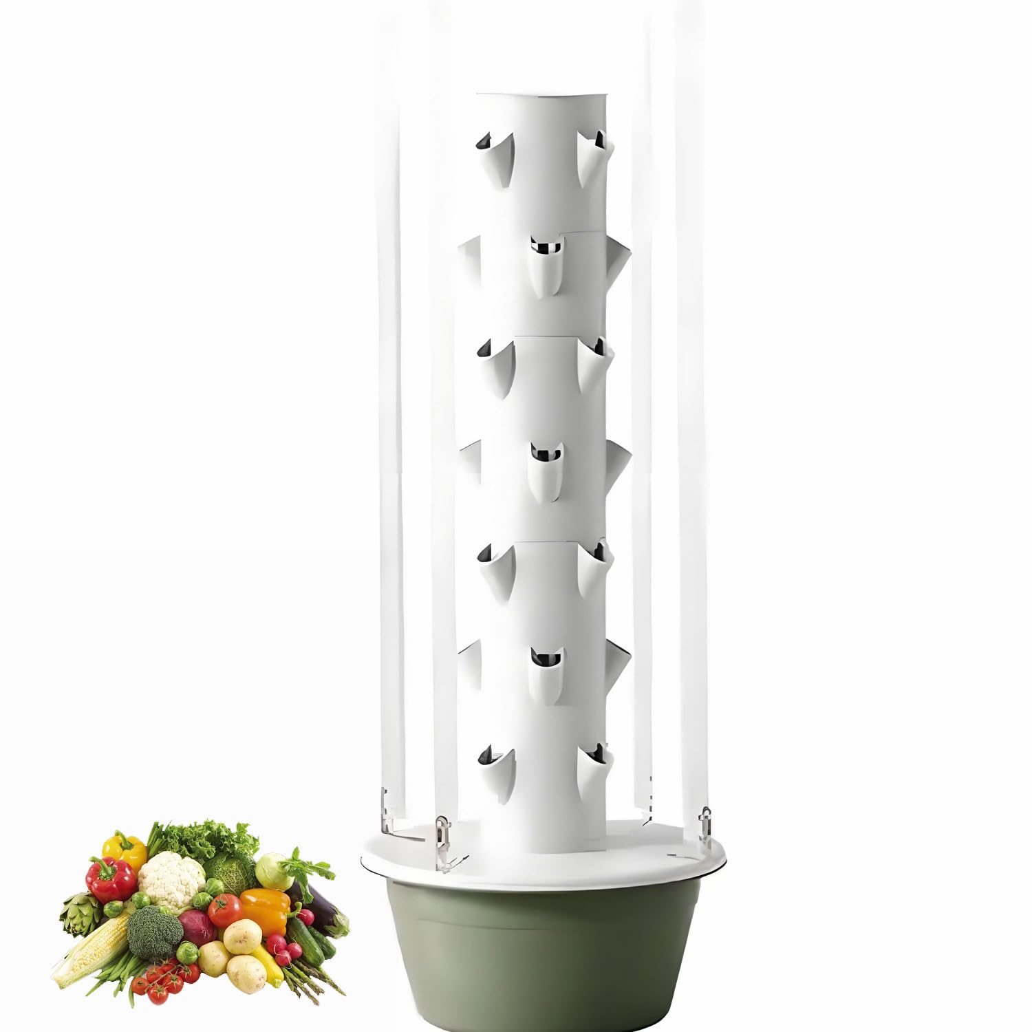 CelyToe Hydroponic Growing System Kit, Vertical Hydroponic Tower With Led Grow Lights, Indoor & Outdoor Herb Garden, Vegetable Tower With 20/28/36 Planting Pods 5layers