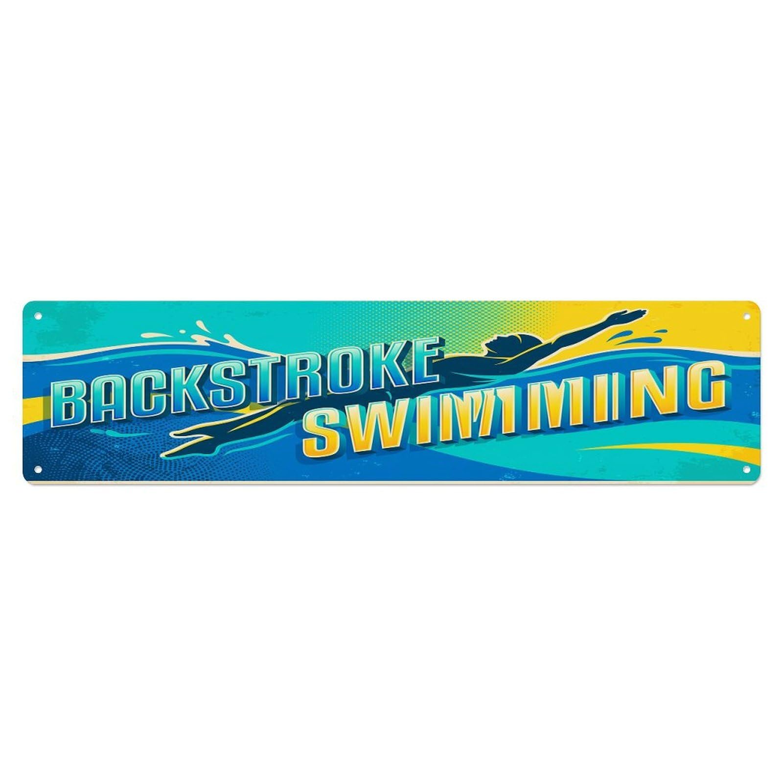 Cmhok Vintage Style Vintage Backstroke Swimming Outdoor Activity Sports Metal Tin Sign Wall Decor For Cafe, Club, Garden Metal Poster 4X16inch
