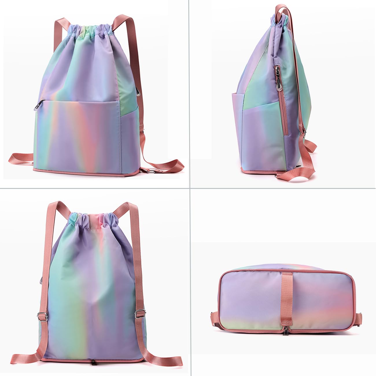 Mochila de Cuerdas Impermeable para Mujer y Hombre, Bolsa de Deporte Faltable con Gran Capacidad para Gimnasio, Natación, Viajes y Actividades al Aire Libre