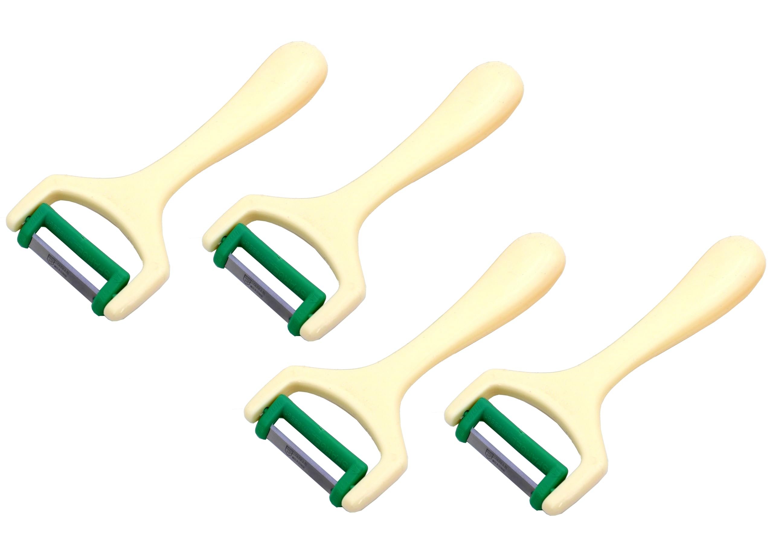 4 Solinger Profi Sparschäler Spargelschäler Solingen Obstschäler Spargelmesser extra scharf Pendelschäler Gemüseschäler Rechtshänder Linkshänder Querschäler