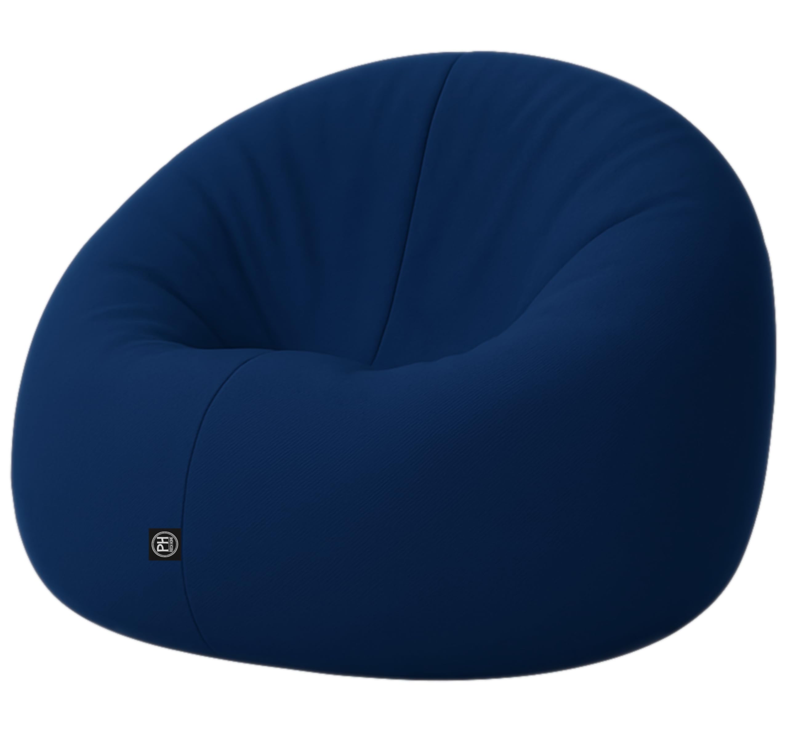PATCH HOME 2-in-1 Sitzsack Sessel - Gaming Bean Bag mit Reißverschluss - Bereits befüllt, Ergonomisch & Robust für Kinder & Erwachsene - Indoor & Outdoor, Wetterfest (Marine, 125cm Ø)