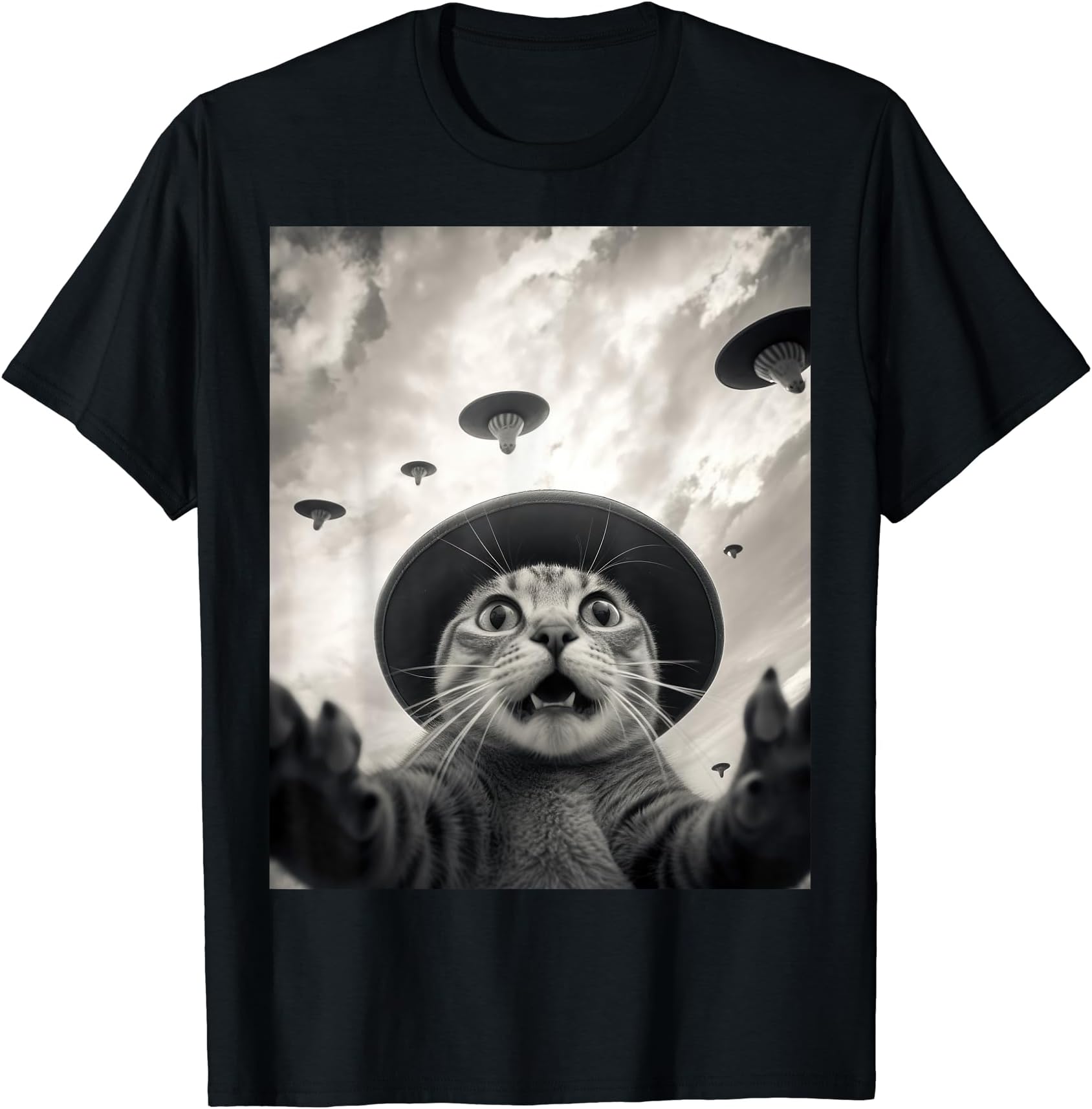 Alien Cat UFO T-Shirt