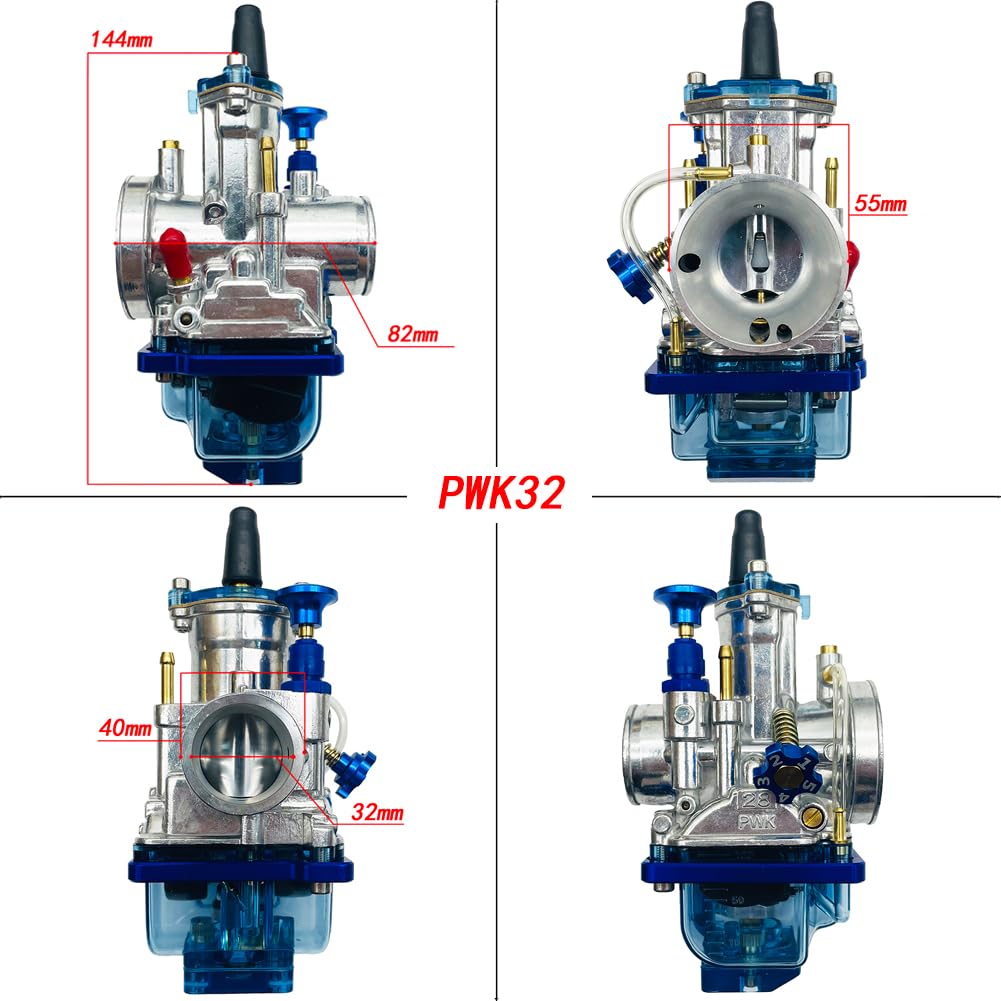 Uniwersalny gaźnik koso Minimoto PWK24 26 28 30 32 34mm zmodyfikowany przezroczysty niebieski platynowy jasny paliwo Banshee 350 dla Ymh YMH(PWK32)