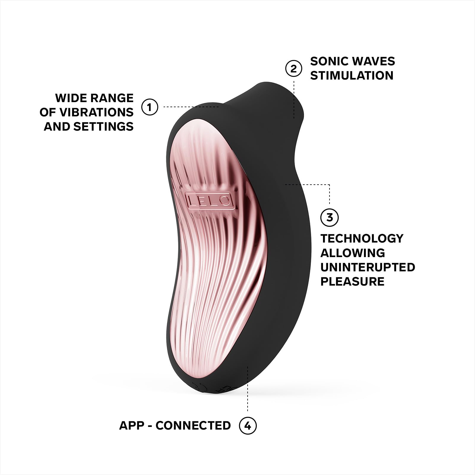 LELO SONA 3 Cruise, Masajeador Sónico Femenino con Aplicación por Bluetooth, Succionador de Clítoris Femenino, Juguetes Eroticos, 12 Modos con Más Potencia y Tecnología de Ondas Sónicas (Black)