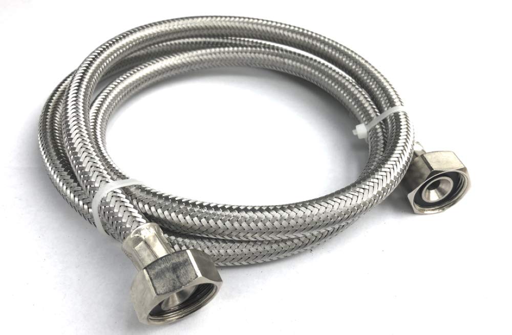 Tubo Corazzato DN15 1/2" X DN20 3/4" – 500 Mm, Acciaio Inox, Pressione Max 10 Bar, Per Rubinetto E Acqua Sanitaria