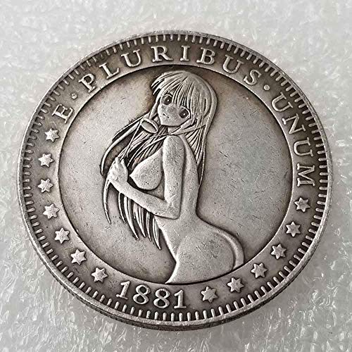 DDTing Best US Silver Coin - 1881 Hobo Coin - Moneta da Collezione di Monete in Argento Placcato, Dollaro USA Old Morgan Dollar