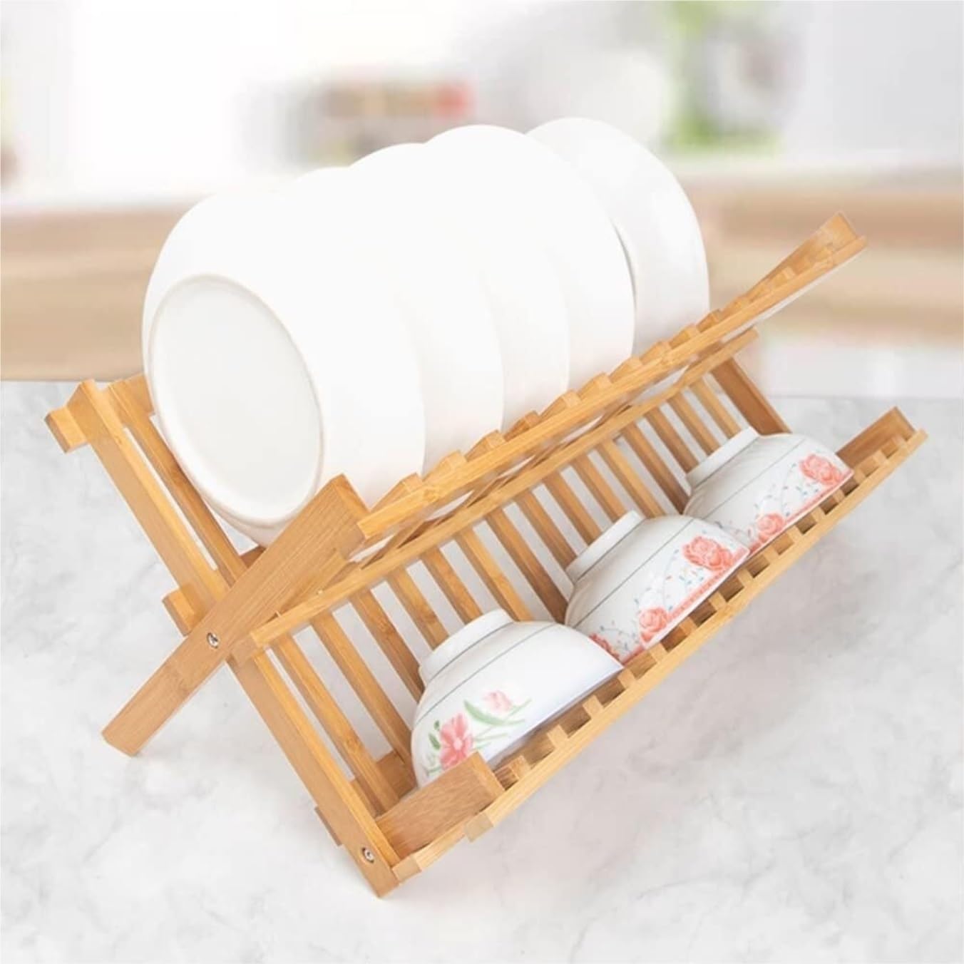 Colapiatti Scolapiatti in bambù per Asciugatura Scolapiatti Scolapiatti da Cucina Mensola da Tavolo Porta Coperchio Scolapiatti (Color : Natural, Size : 47 * 21.5 * 21.5)