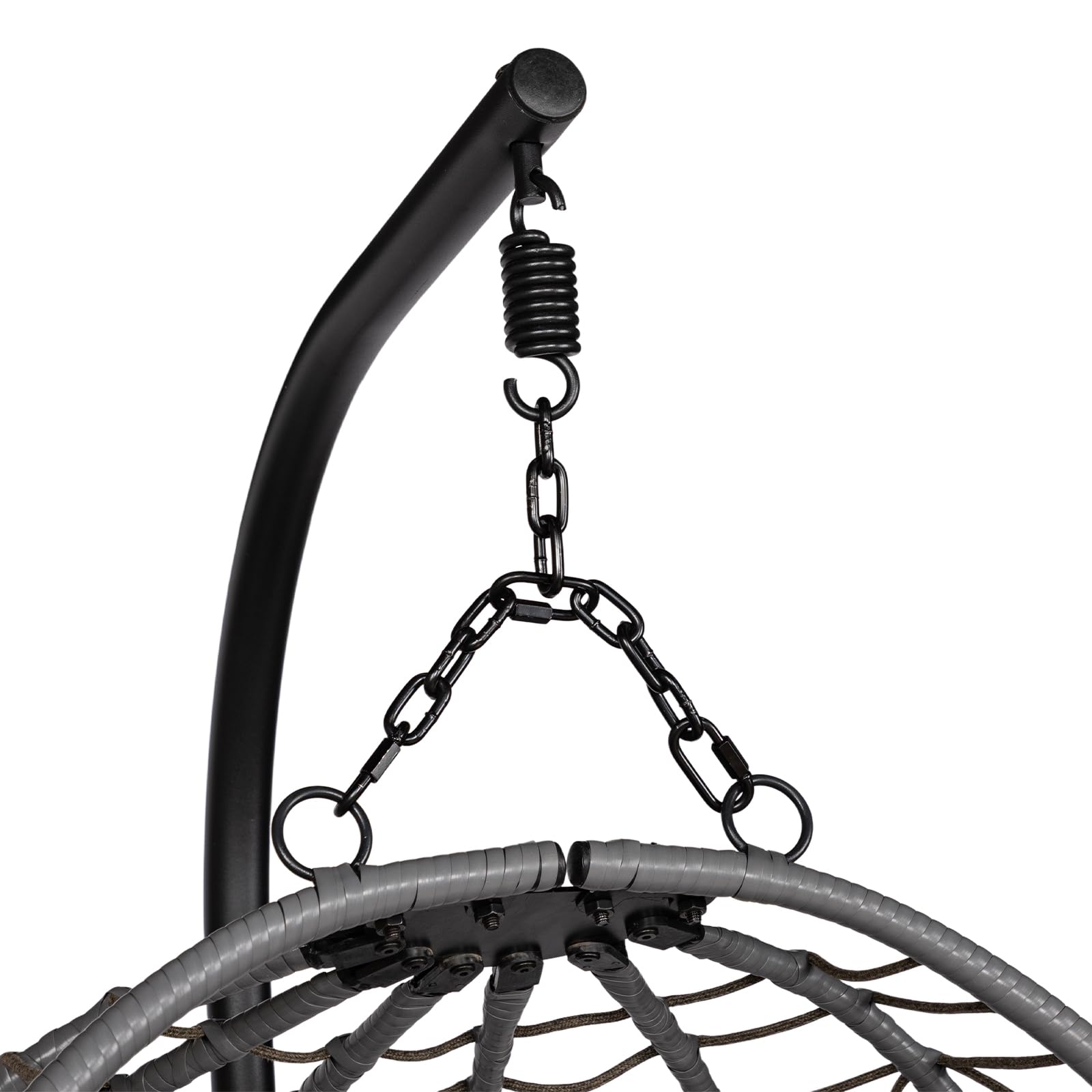 Hängesessel mit Gestell bis 150kg,Inkl. Kissen,Outdoor und Indoor Hängematte,Kinder & Erwachsene Egg Chair,Relax-Stuhl für Wohnzimmer, Balkon,Garten,Terasse,Kinderzimmer,Grau