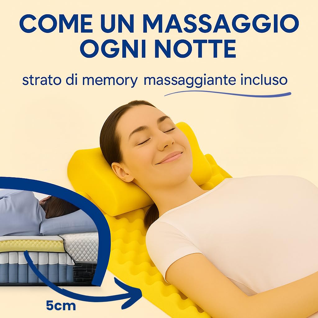 Francegaglia® Materasso matrimoniale 1600 Molle Insacchettate & Memory con Fascia 3D Traspirante + 2 Cuscino in Fiocco di Memory - Altezza 25cm - Dispositivo Medico Detraibile 160x190