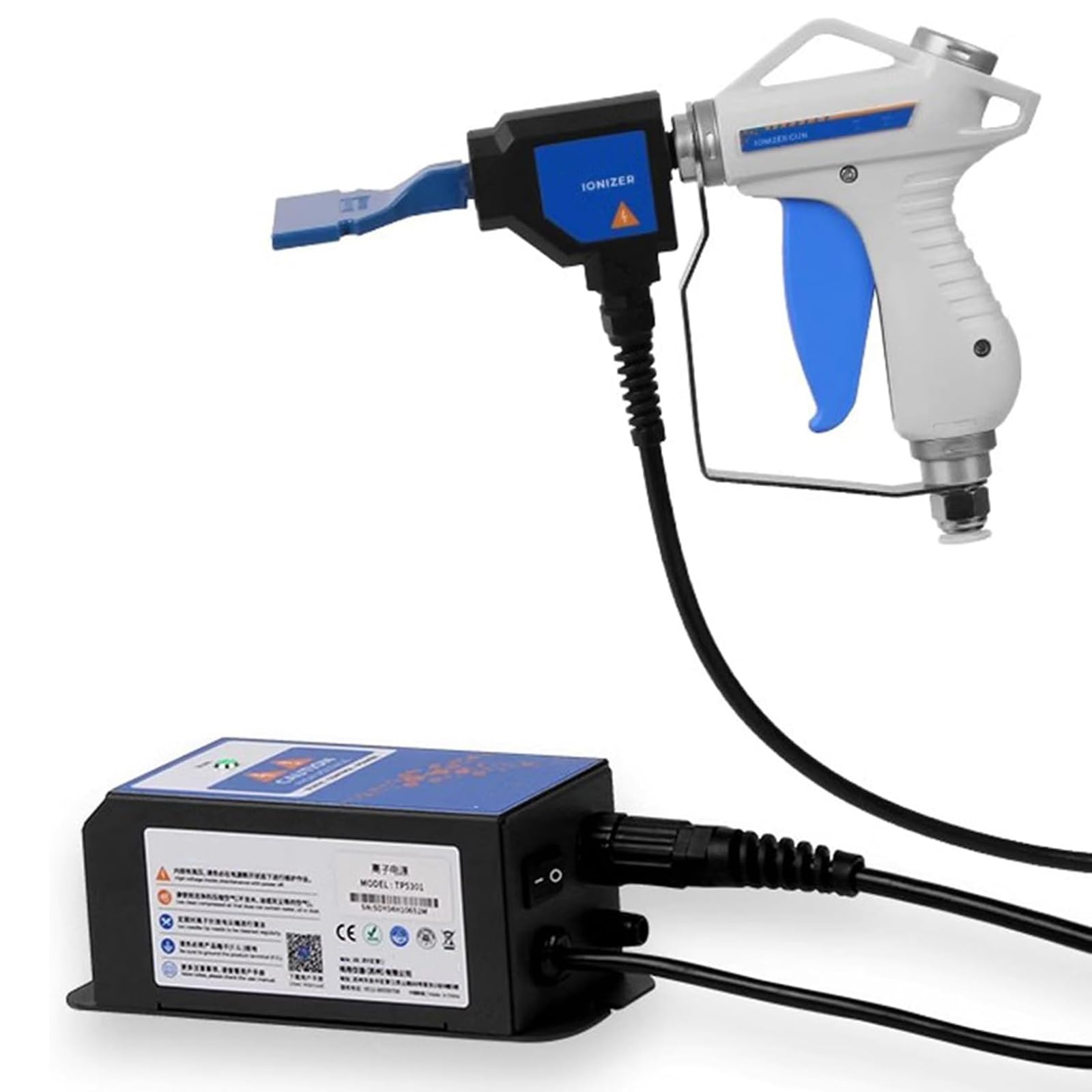 Pistola de Aire ionizante, Pistola de Aire antiestática + generador de Alto Voltaje de 6 kV, Velocidad de desestabilización de ≤1,0 s, Ajuste Mediante Pantalla Digital