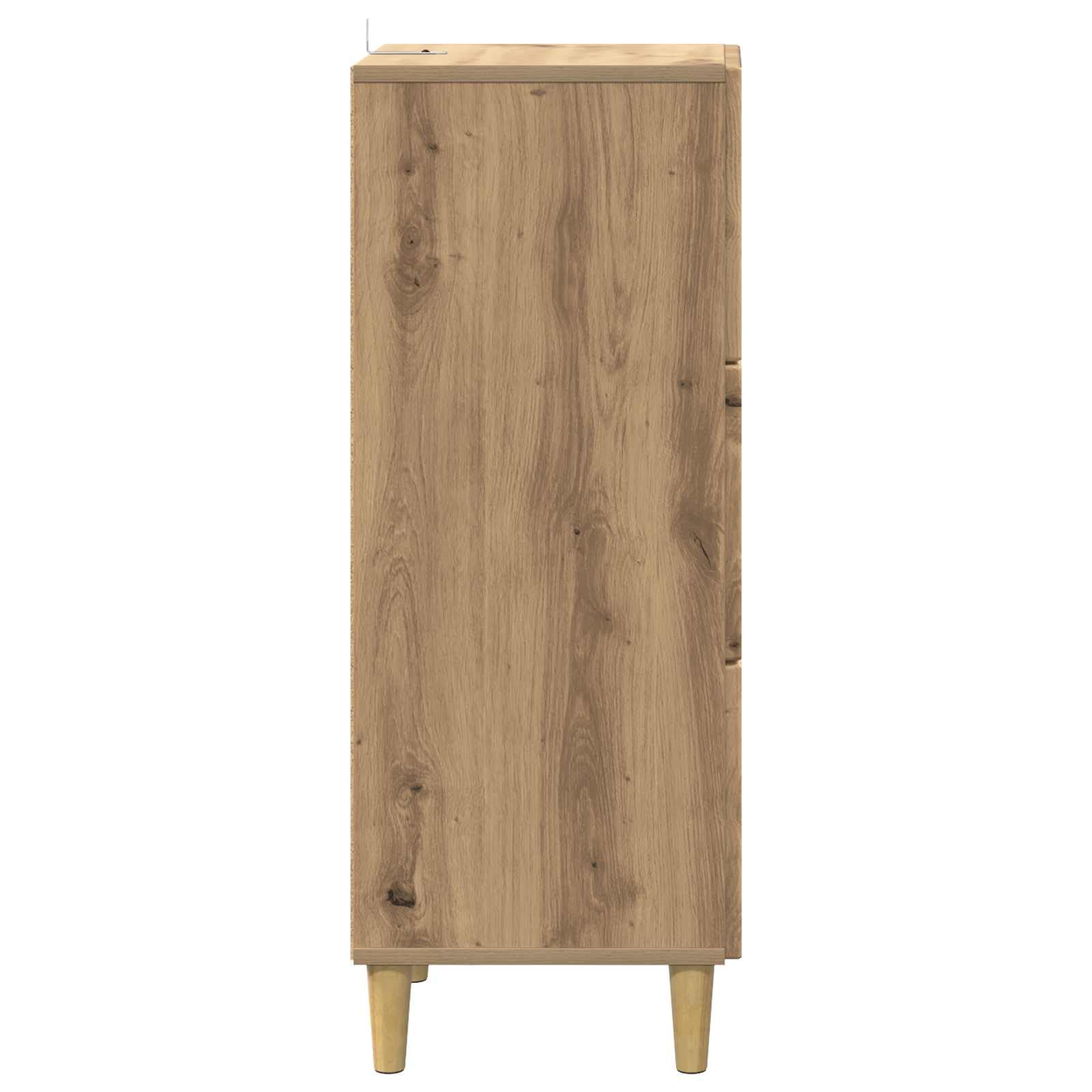 Cassettiera in rovere Artisan, 33 x 34,5 x 90 cm, con 3 cassetti, versatile per ufficio, soggiorno, corridoio e officina, pratica soluzione di archiviazione