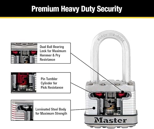 Miniatura 5 de Master Lock M1XQLF Magnum - Candado resistente para exteriores con llave paquete de 4 llaves iguales