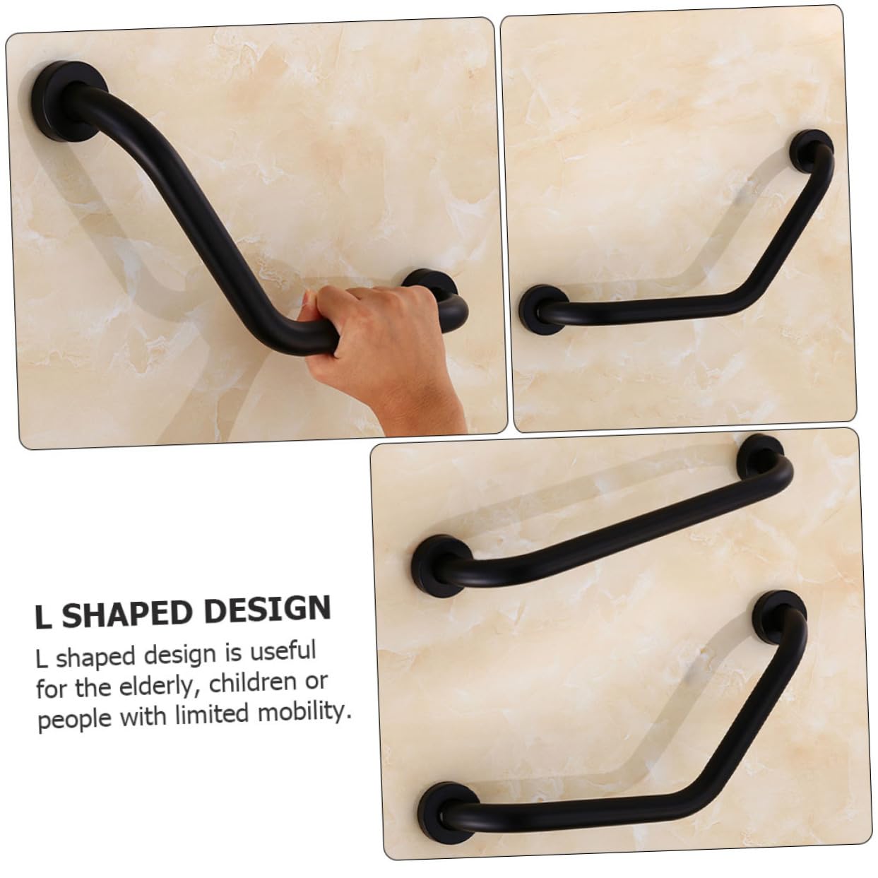 TOPPERFUN Barra de Seguridad Antideslizante Inoxidable para Baño y Ducha Agarradera para Ancianos y Diseño para Prevención de Caídas y Soporte Reducidos