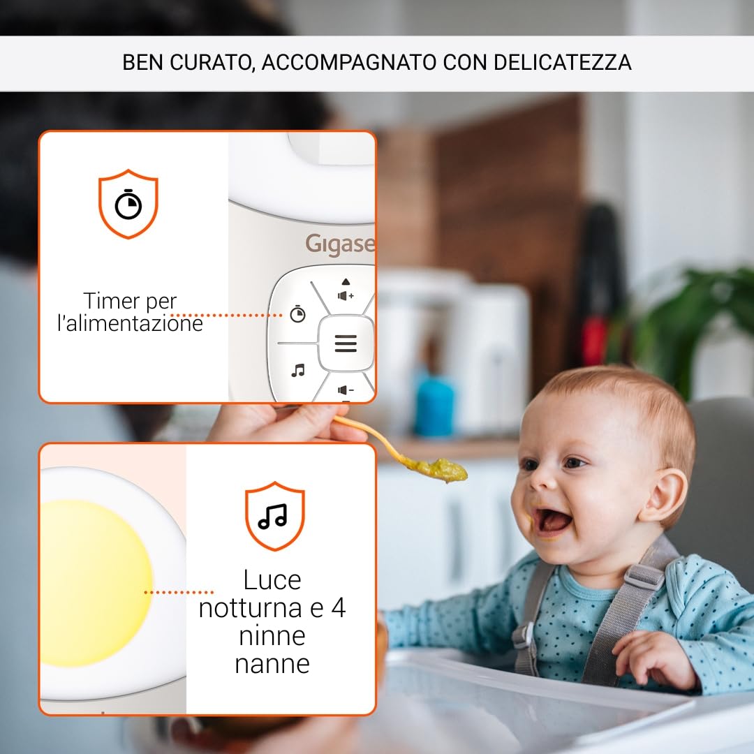 Gigaset BABY 100 Audio Baby Monitor DECT 300m Luce notturna Grigio caldo