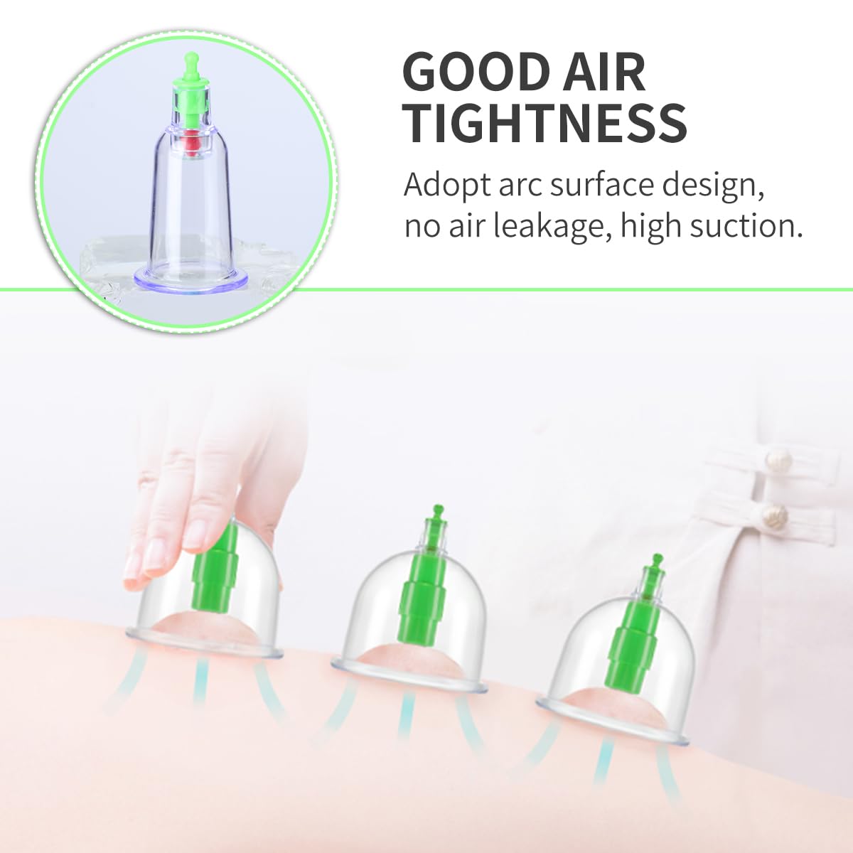 Healifty Chinese Cupping Therapy Set 12Pcs Vacuum Cupping Device Adjustable Suction Transparent Cups for Body Massage Pain Relief Portable Home Use - Image 7