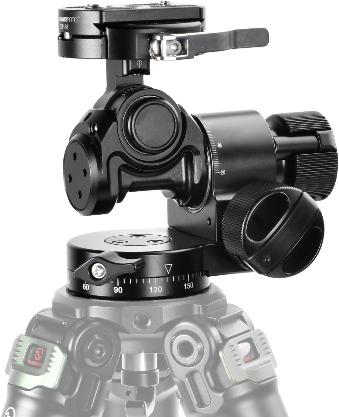 SUNWAY Lightweight Design Geared Tripod Head with Lever Arca Swiss Clamp & Plate for Architectural Photography，GH-PROIIL