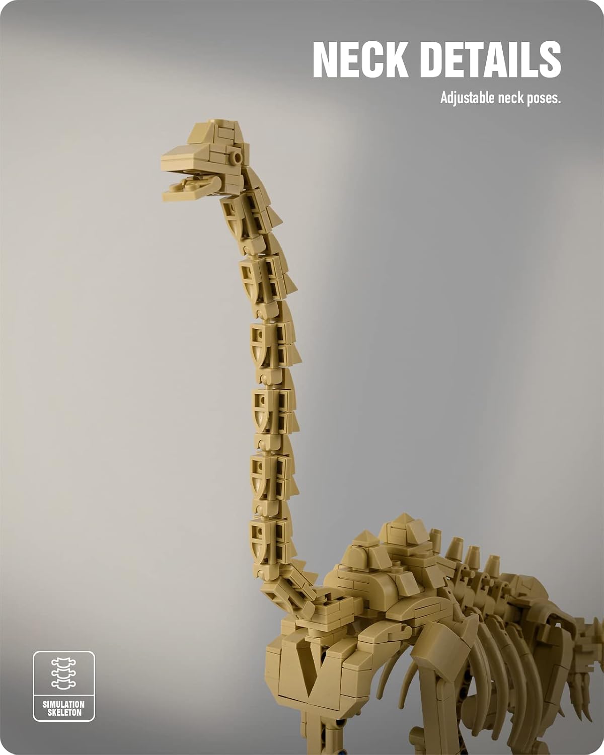 Nifeliz Brachiosaurus Dinosaur Fossil Building Kit, Impressive Dinosaur Skeleton Model Decoration, Cool Dinosaur Gift Toy Set for Dinosaur Fans (501 PCS)