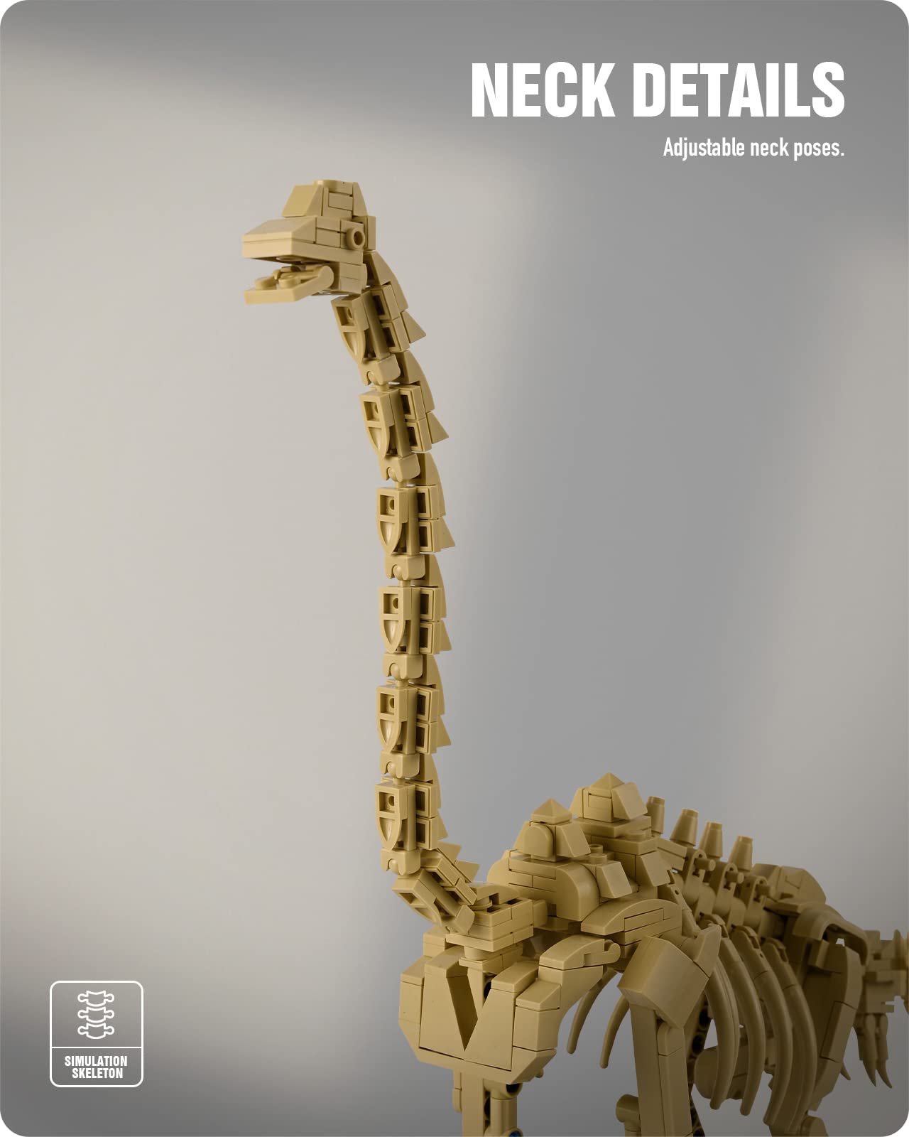 Nifeliz Brachiosaurus Dinosaur Fossil Building Kit, Impressive Dinosaur Skeleton Model Decoration, Cool Dinosaur Gift Toy Set for Dinosaur Fans (501 PCS) - Image 4