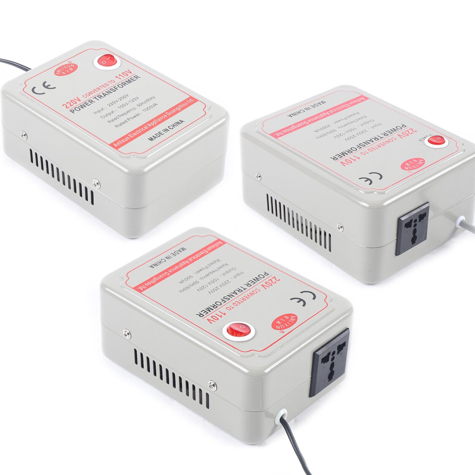 Potente convertidor de voltaje variable Transformador para convertir dispositivos eléctricos con un voltaje de 220 V-250 V en un voltaje de 100-120 V (1000 W) (2000 W)