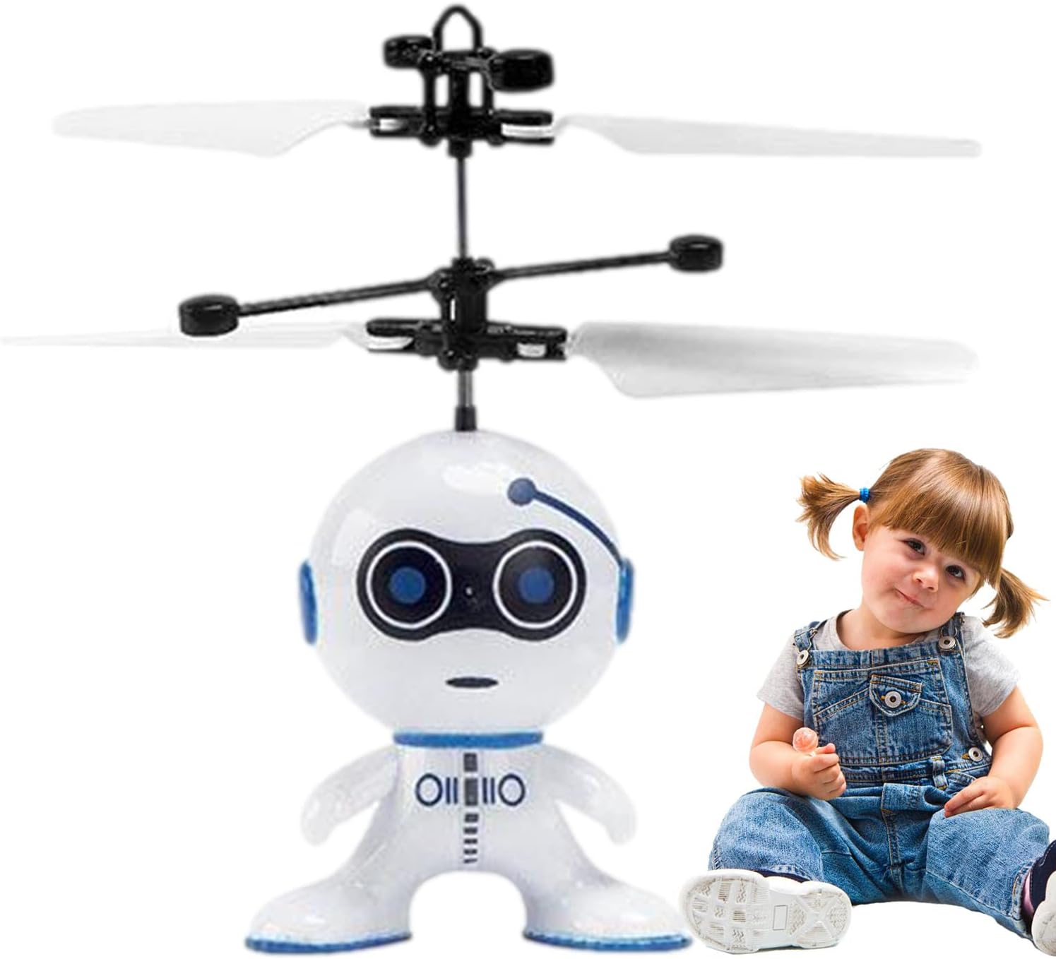 2 x RC Robot Flight Infrared Induction Robot with Concealed Power Switch Robot Air Toy Sensing