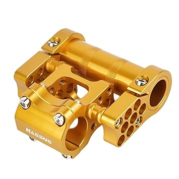 CALANDIS Bicycle Handlebar Double Stem Ultralight for Cycling Accessory Repair Parts Gold