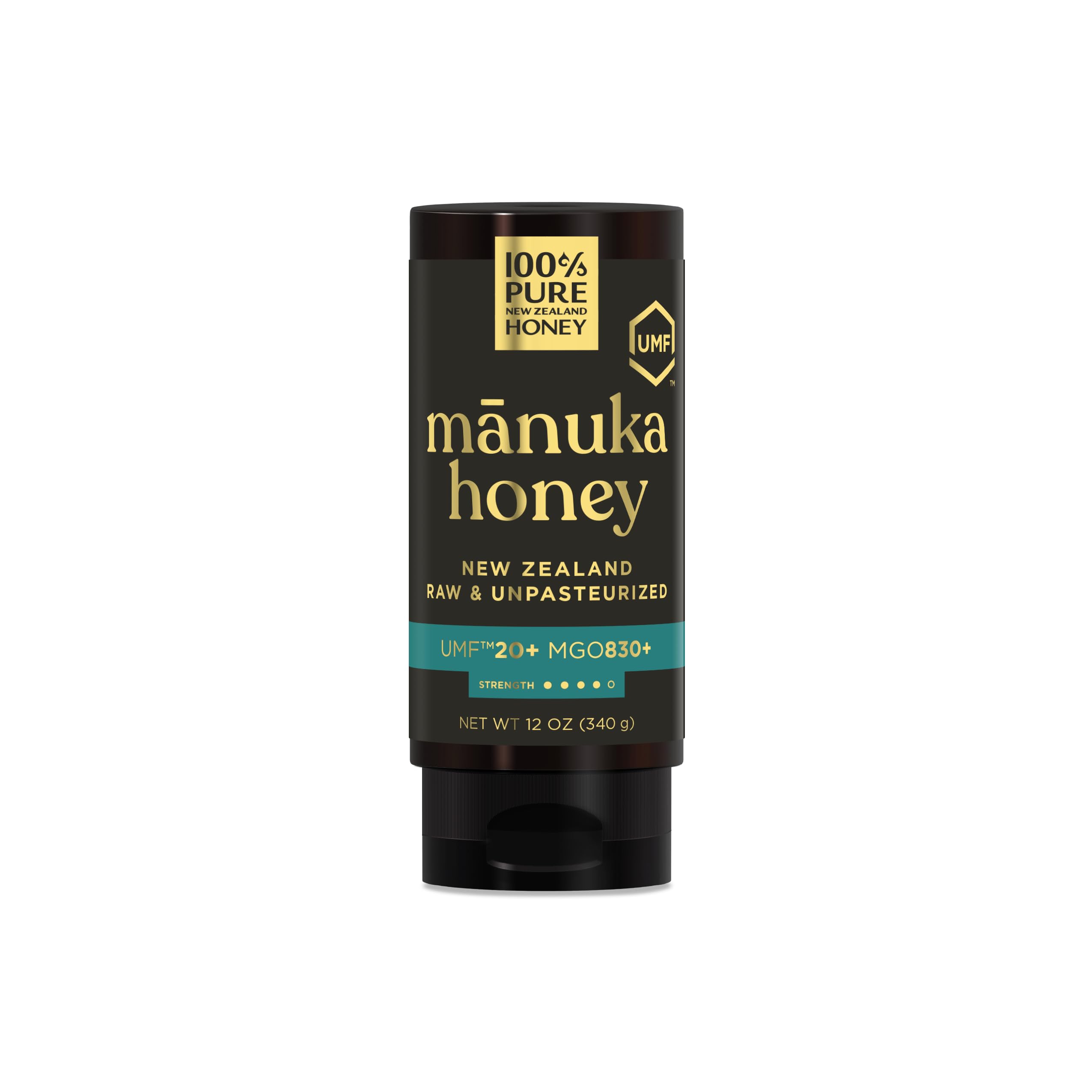 Manuka Honey New Zealand 100% Pure UMF 20+ MGO 826+ Squeezy Honey Raw & Unfiltered Certified Award Winning Silky Smooth Taste & Texture 12 Oz