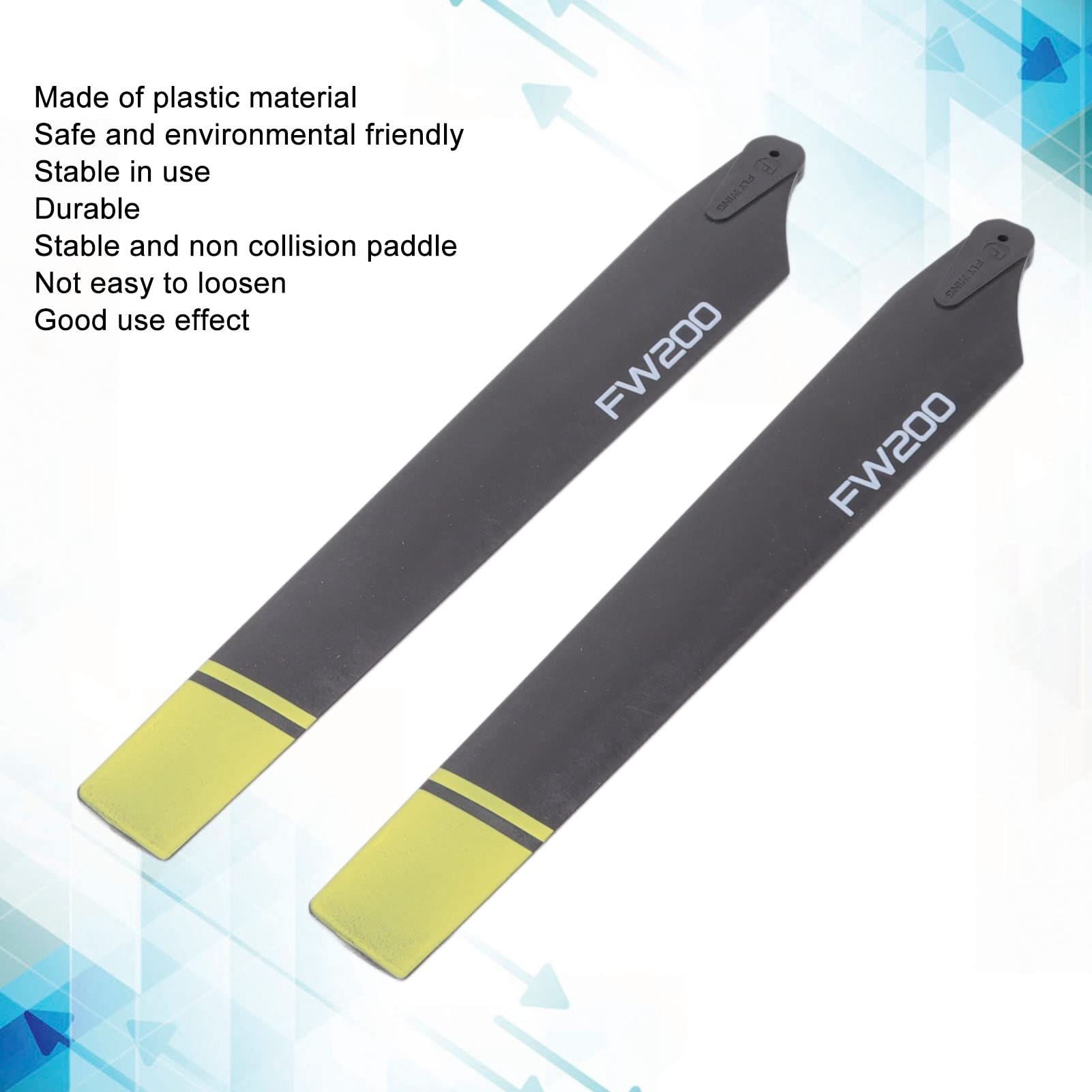 2 Pales De Rotor Principal Pour Hélicoptère RC K200 - Plastique Haute Résistance - Pièce De Rechange Pour Maintenance Et Réparation