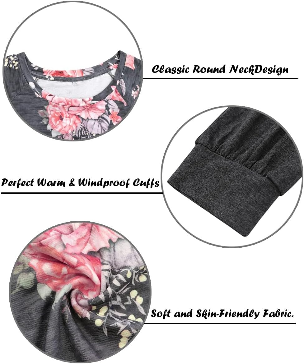 TIYOMI Plus Size Tops for Women Raglan Long Sleeve V Neck T Shirts Casual Color Block Leopard/Floral Tops Winter Tee Shirt - Image 5