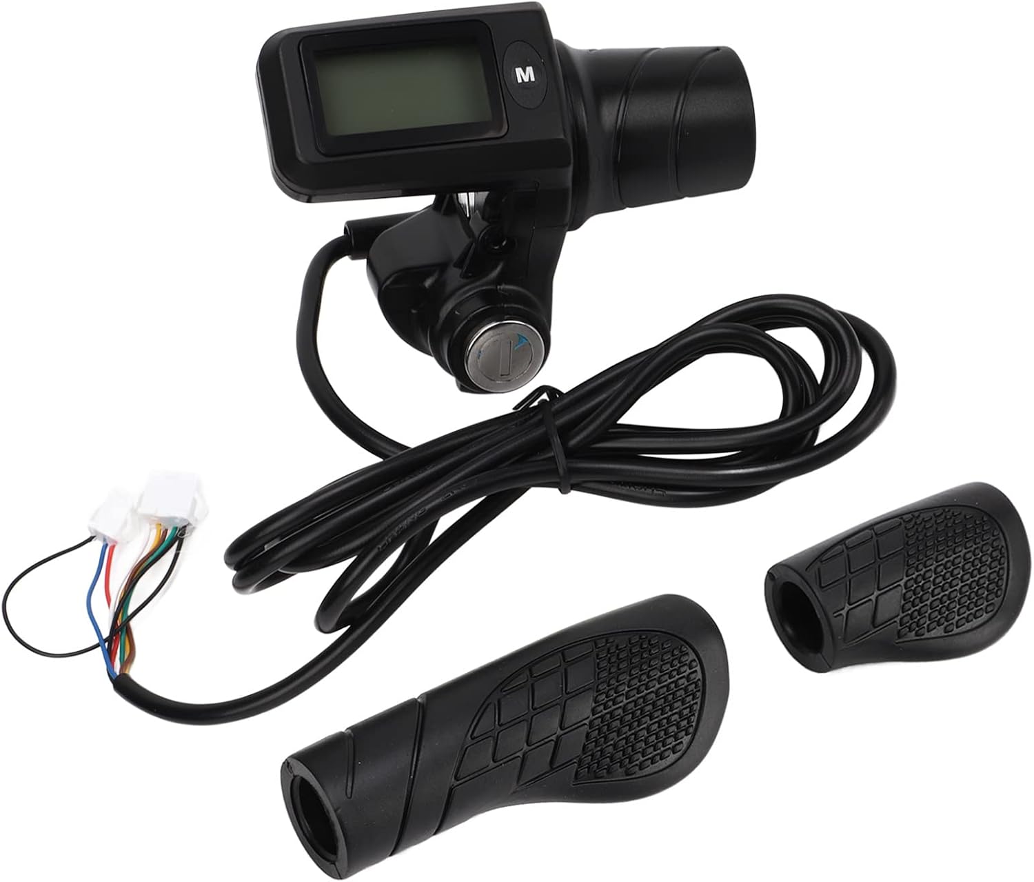 805 LCD Display Panel Throttle Grip Set Electric Scooter, Half Throttle Grip with LCD Panel for 22.5mm Handlebars