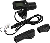 Vista 6 de Juego de empuñadura de acelerador de bicicleta eléctrica con panel LCD para manillar de 0.886 in