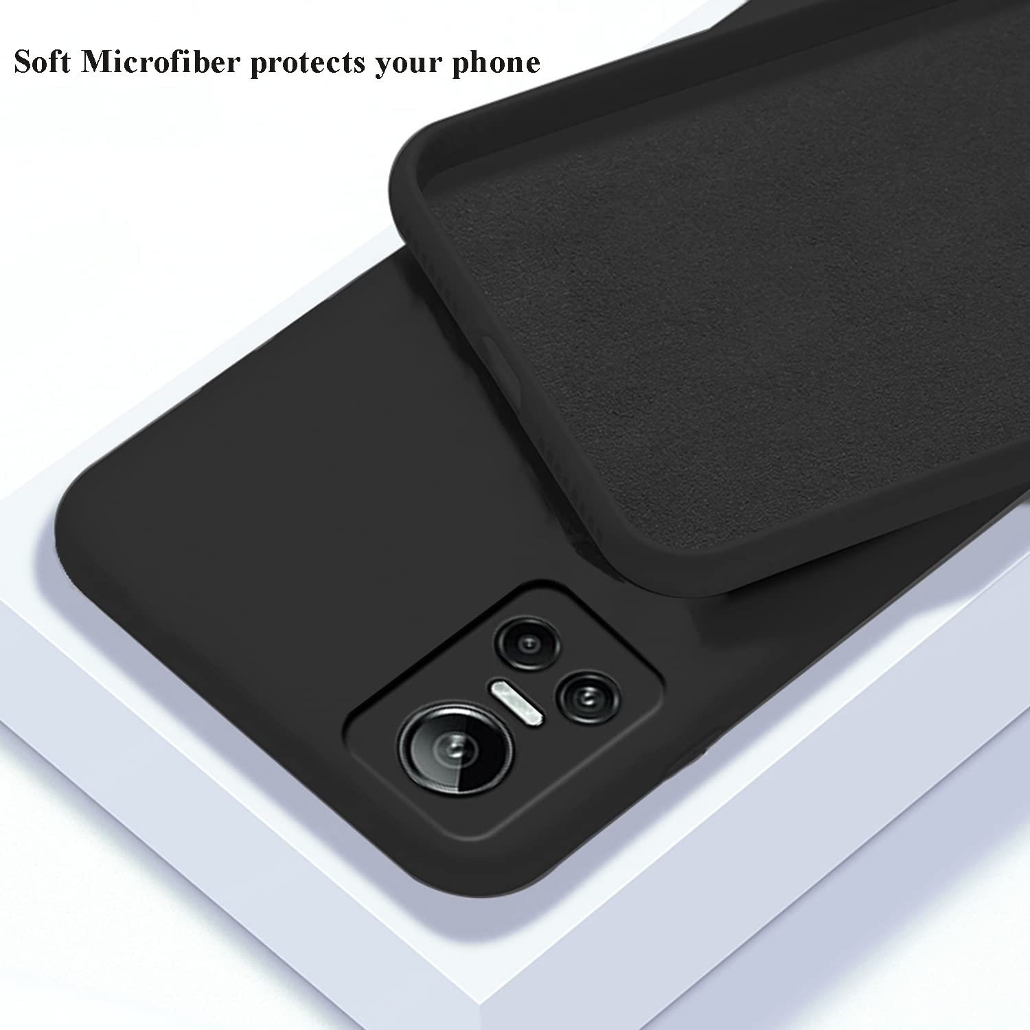 Custodia per Realme GT Neo 3 Sottile Rosa, Setosa al Tatto per Realme GT Neo 3 Cover Silicone Morbido Antiurto Case Carino Anti-impronta Estetica (Nero