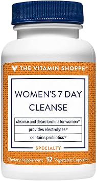 The Vitamin Shoppe Women's 7-Day Cleanse - Detox Formula | with Probiotics & Electrolytes | 52 Vegetable Capsules | Gentle Wellness