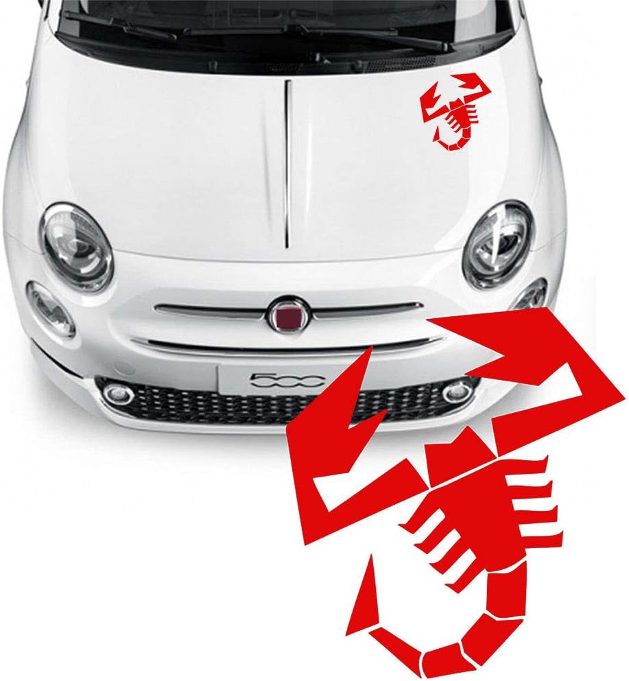 Amazon フィアット500アッササソリ車ボンネットサイドストライプステッカーステッカーグラフィックカースタイリングアバルト500 Black ステッカー デカール 車 バイク