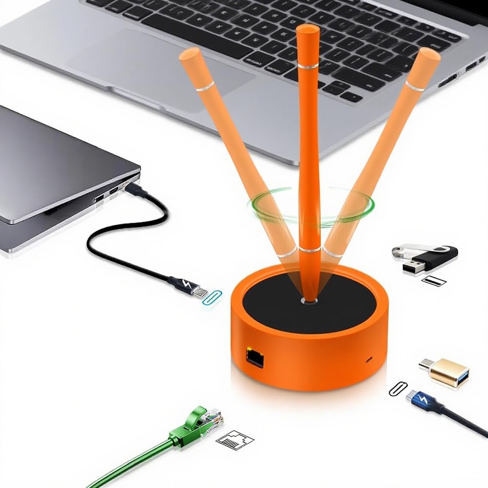 Multifunction Magnetic Levitation Pen with Docking Station, USB3.0 Port, 3-in-1 USB-C Hub & 1000Mbps Ethernet, Outstanding Gifts, Excellent Gifts