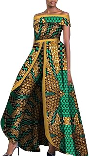 African Design Off The Shoulder Stylish Women's Sleeveless Top Overalls Pants Set - Buy now