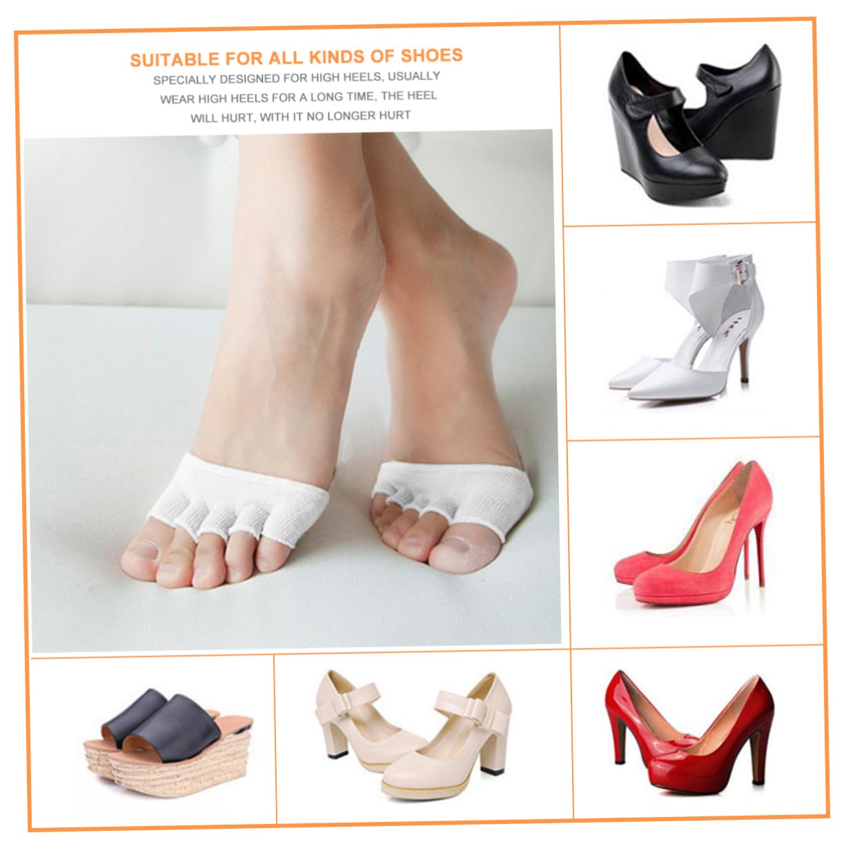 HOMOCONO 3sets Stylish Toe Socks for Women Soft Cotton Ankle Socks Half Peep Toe Design for Happy Feet 4pair*3