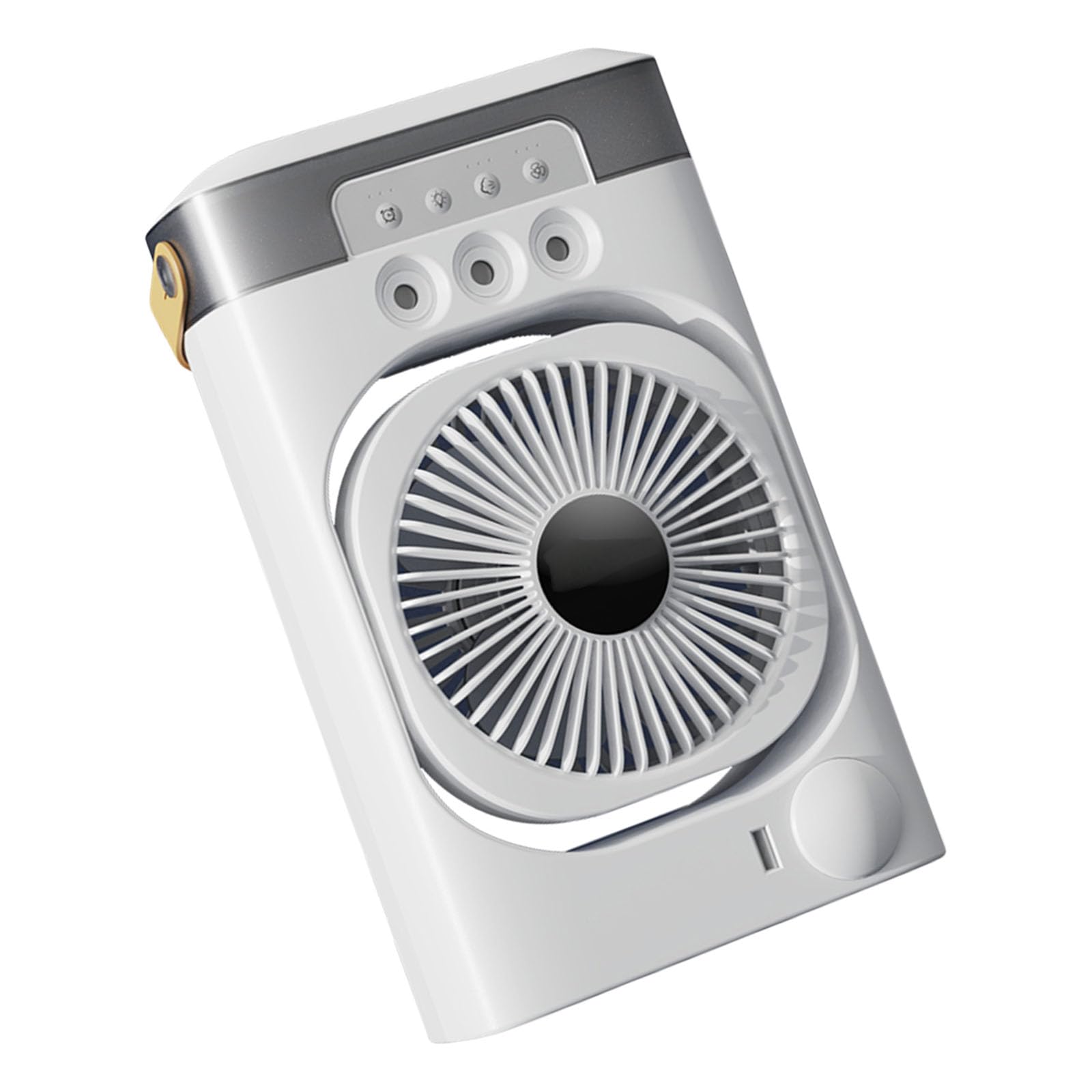 Uqezagpa White Rechargeable Air Cooling Fan Small Desktop Air Conditioning With 3 Speed Setting And Light For Or Dorm Use Usb Rechargeable Humidifier Fan